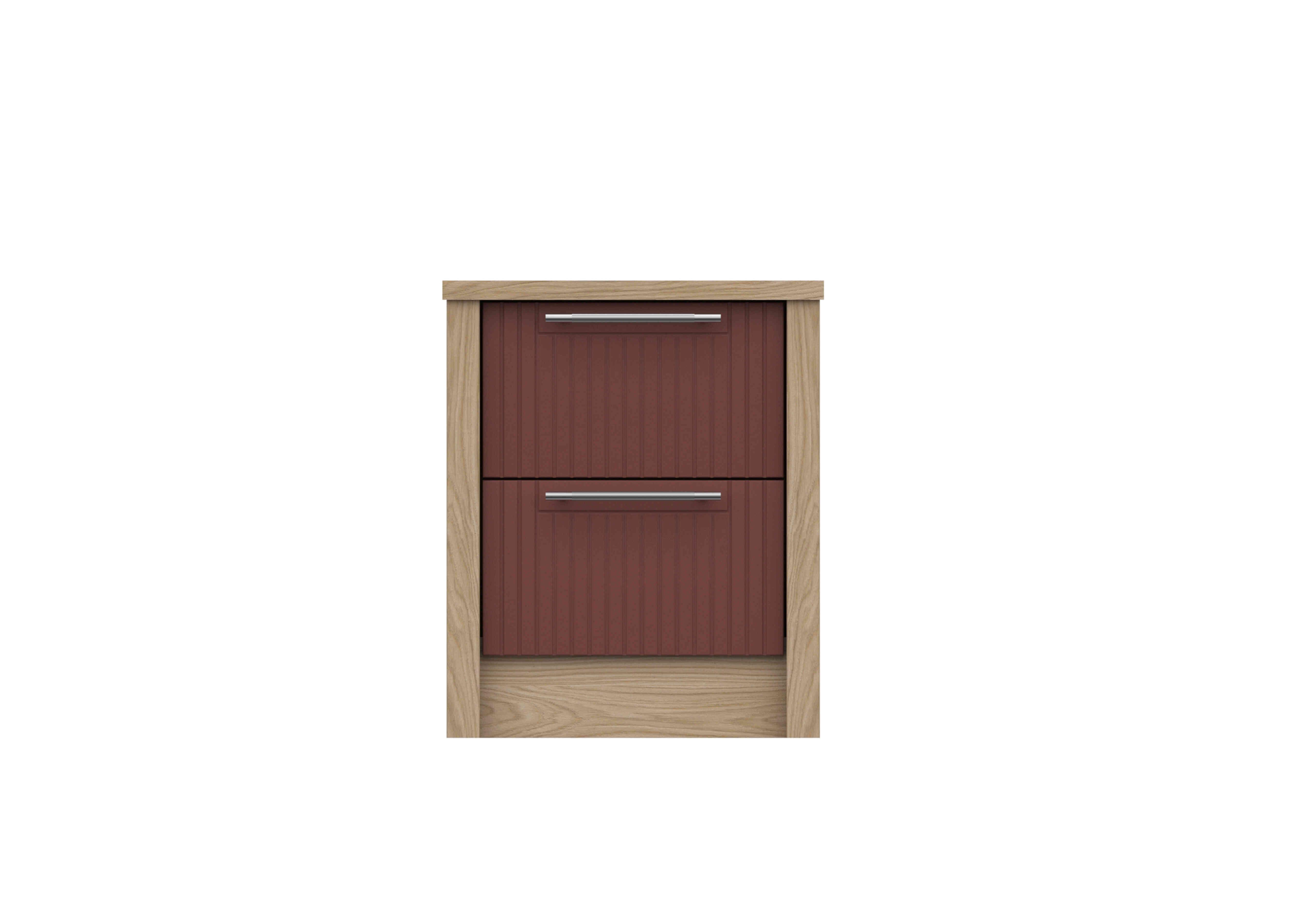 Chelsea 2 Drawer Bedside Cabinet with Silver Handles in Rouge on Furniture Village