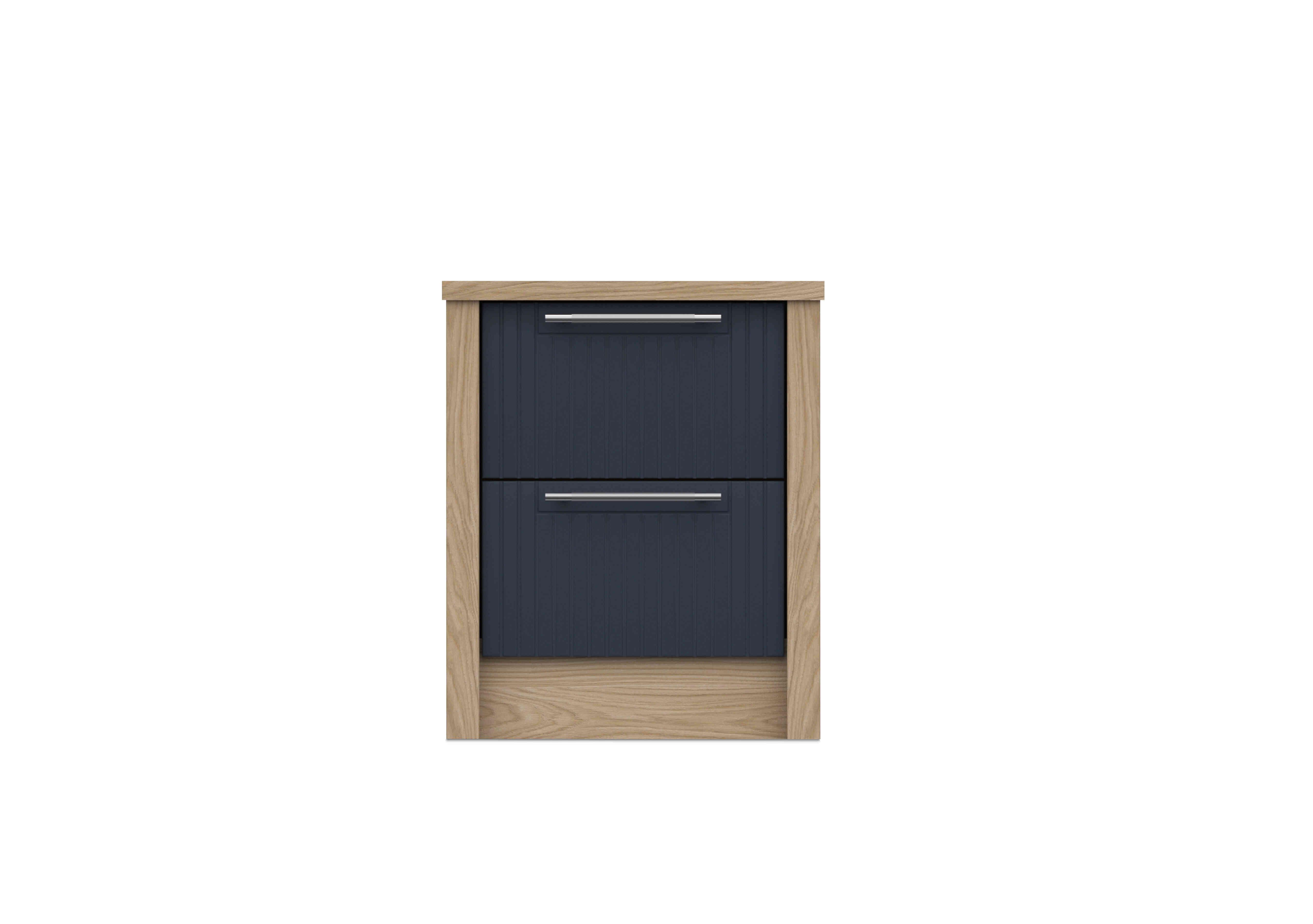 Chelsea 2 Drawer Bedside Cabinet with Silver Handles in Royal Blue on Furniture Village
