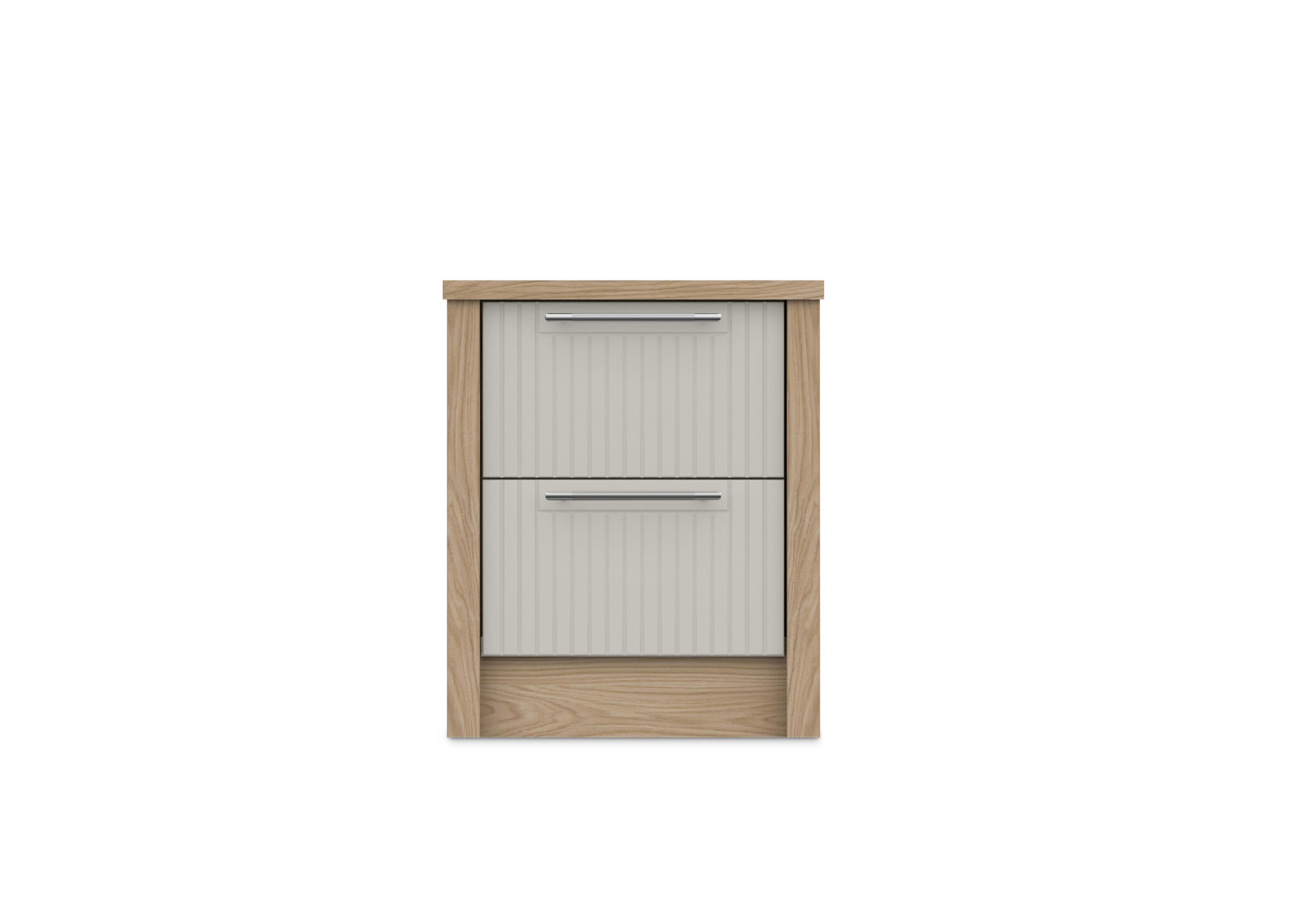 Chelsea 2 Drawer Bedside Cabinet with Silver Handles in Snow White on Furniture Village