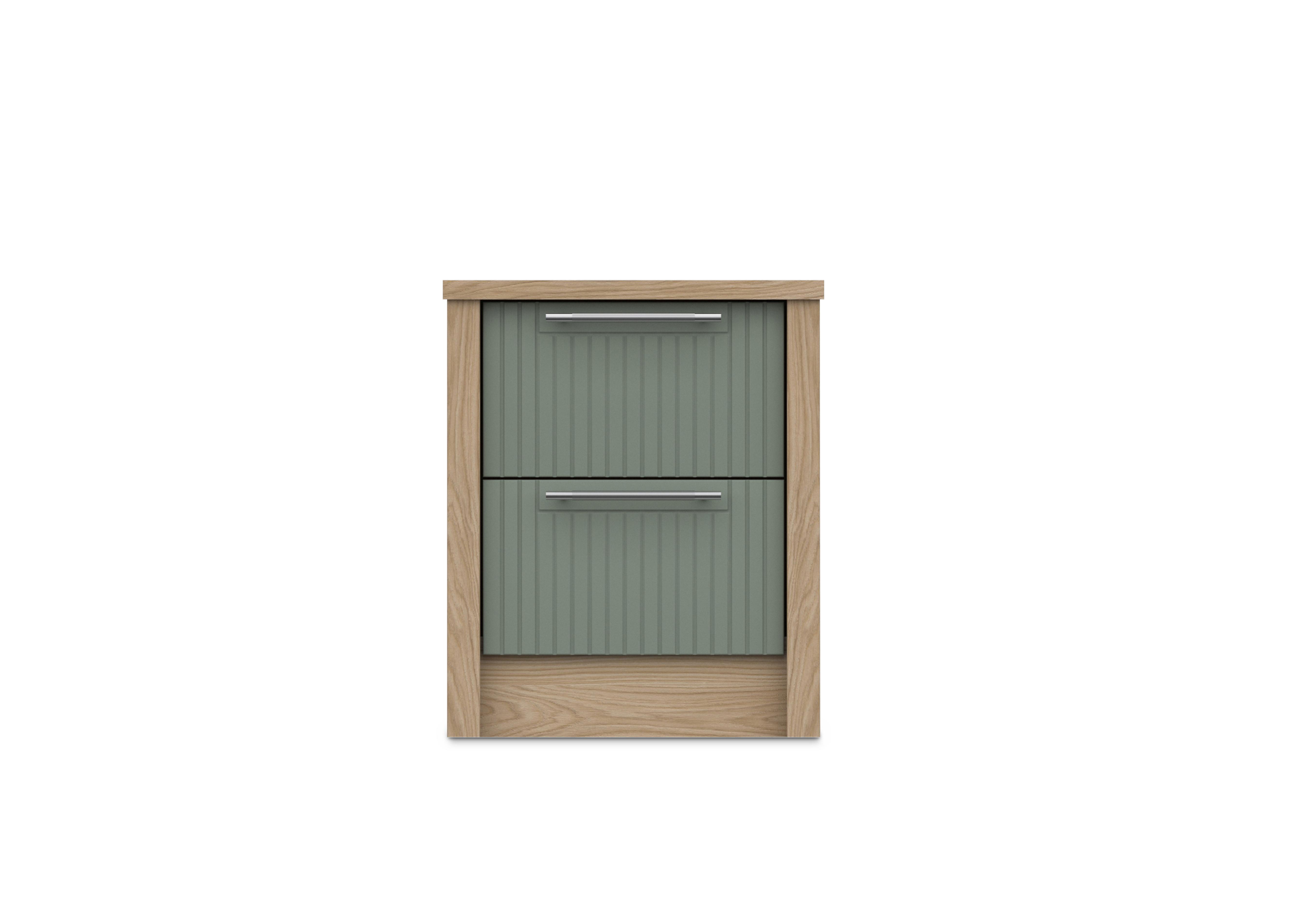 Chelsea 2 Drawer Bedside Cabinet with Silver Handles in Soft Fern on Furniture Village