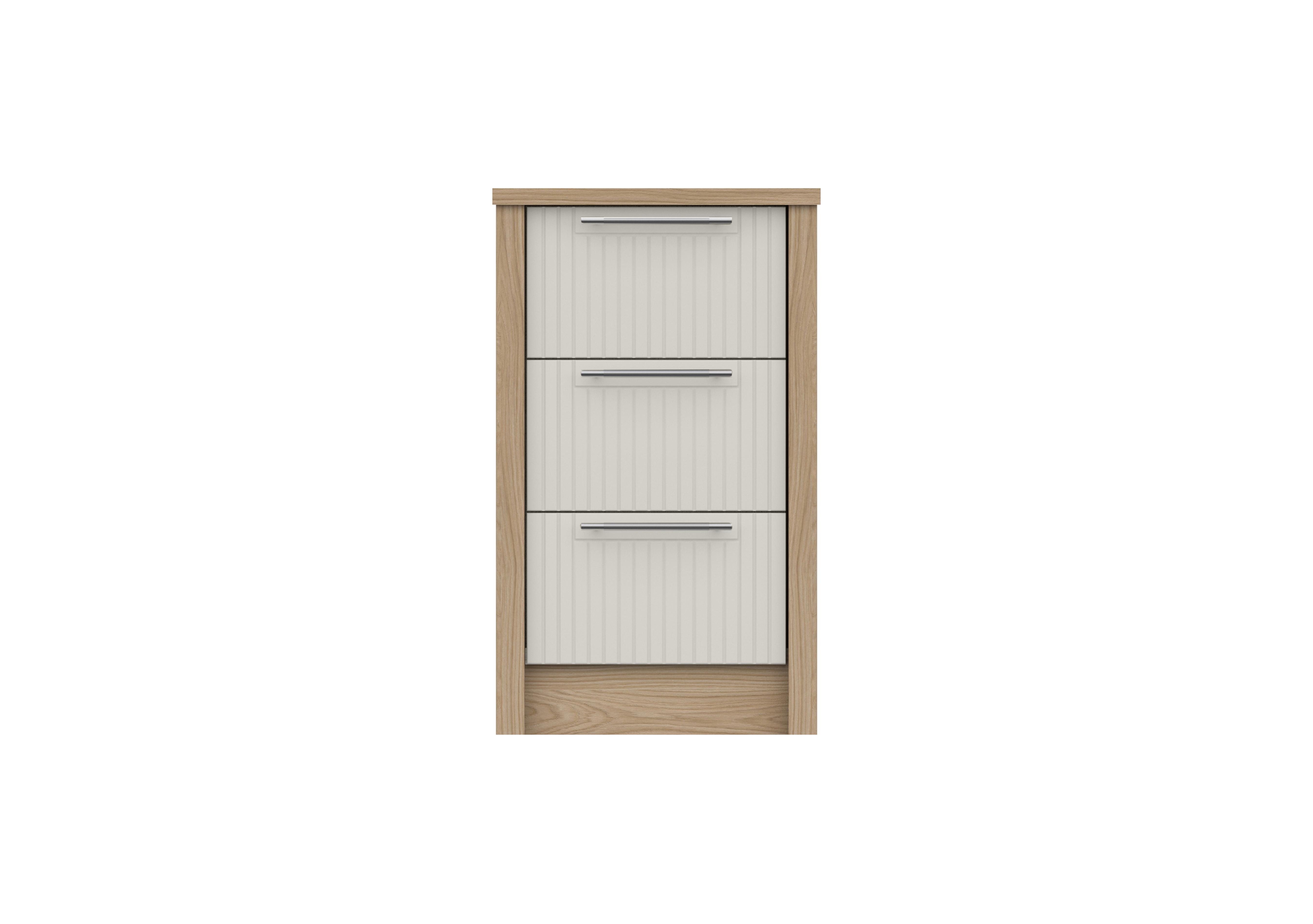 Chelsea 3 Drawer Bedside Cabinet with Silver Handles in Snow White on Furniture Village
