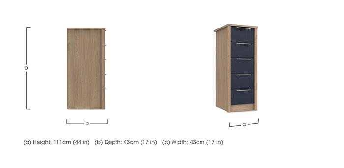 Chelsea 5 Drawer Tall Boy with Silver Handles in  on Furniture Village