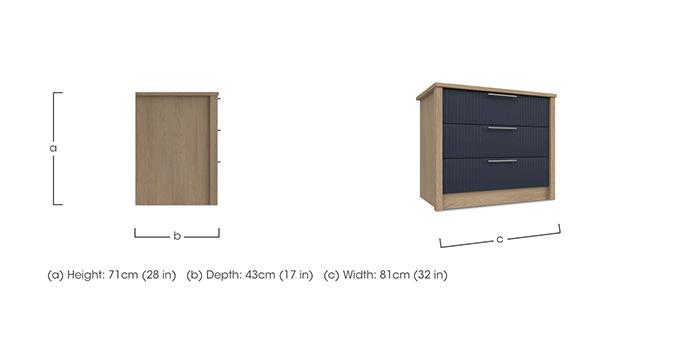 Chelsea 3 Drawer Chest with Silver Handles in  on Furniture Village