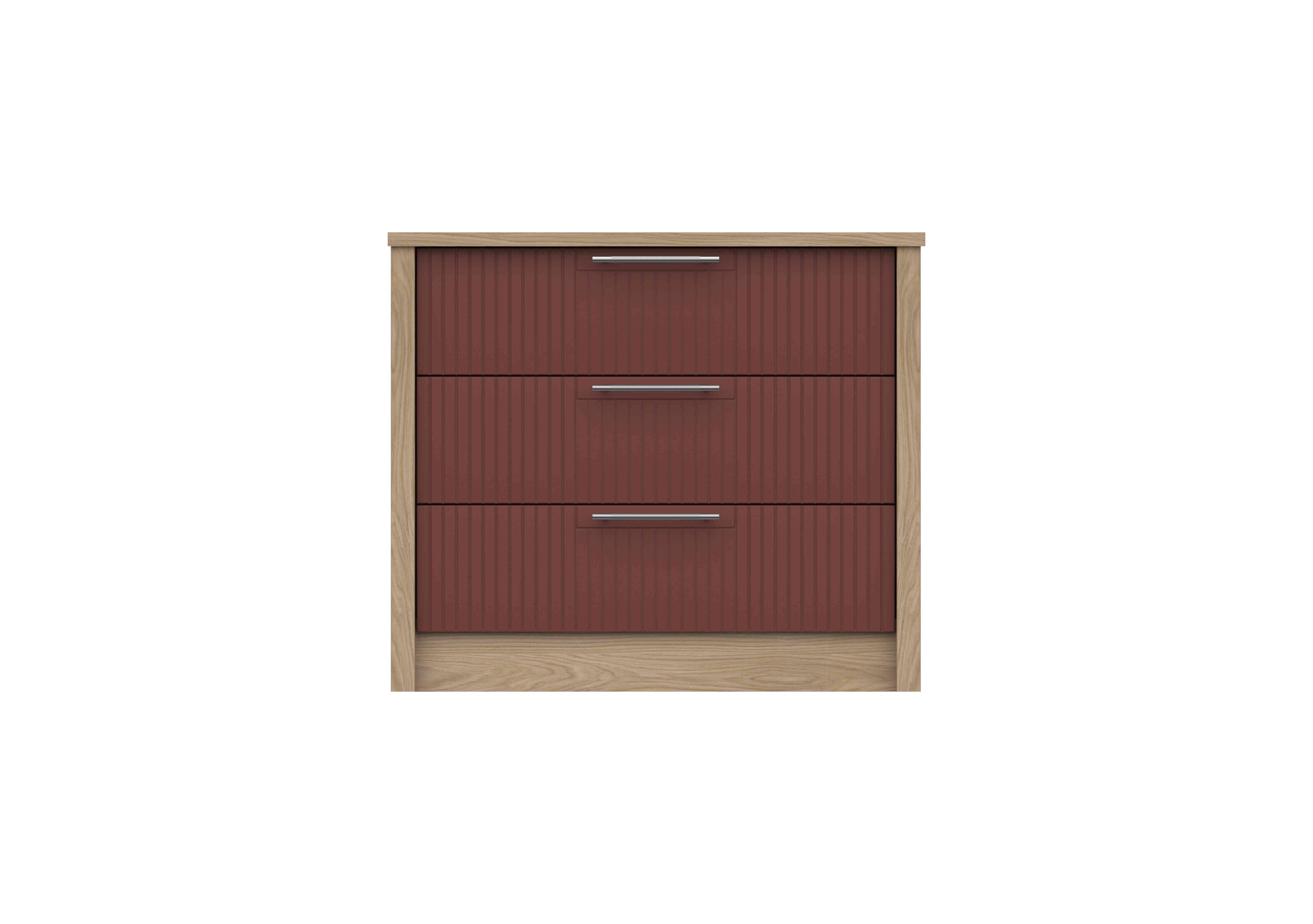 Chelsea 3 Drawer Chest with Silver Handles in Rouge on Furniture Village