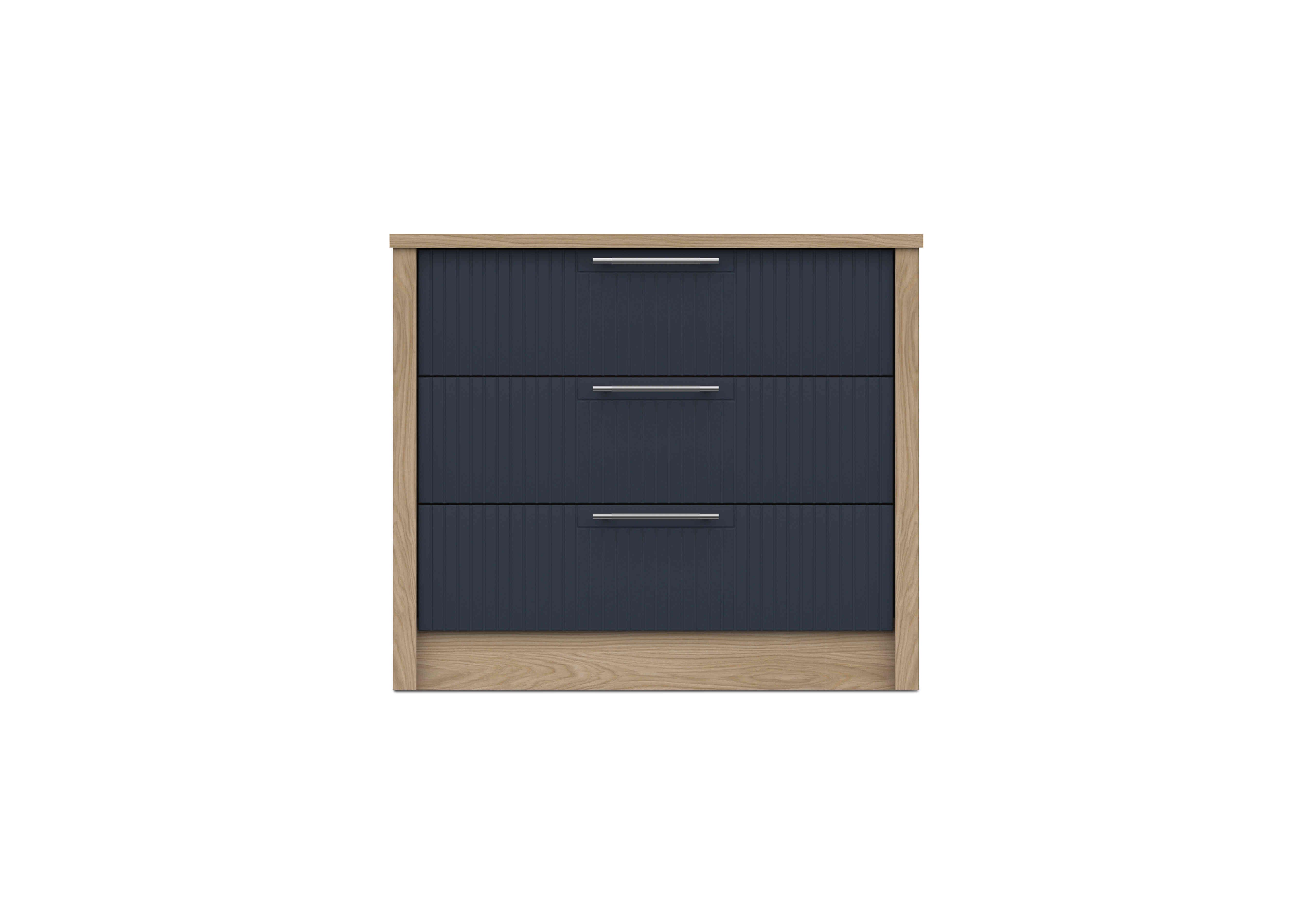 Chelsea 3 Drawer Chest with Silver Handles in Royal Blue on Furniture Village