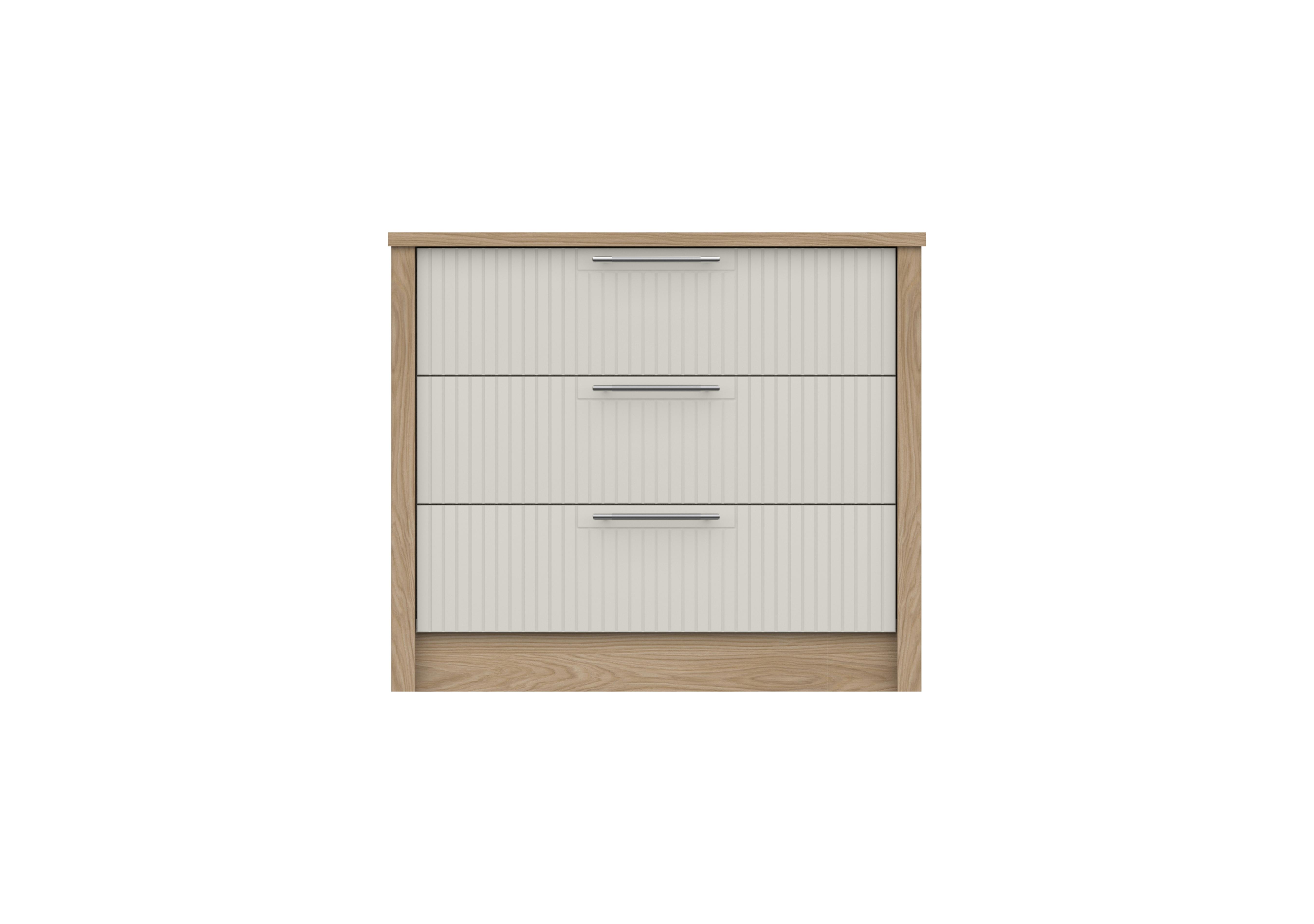Chelsea 3 Drawer Chest with Silver Handles in Snow White on Furniture Village