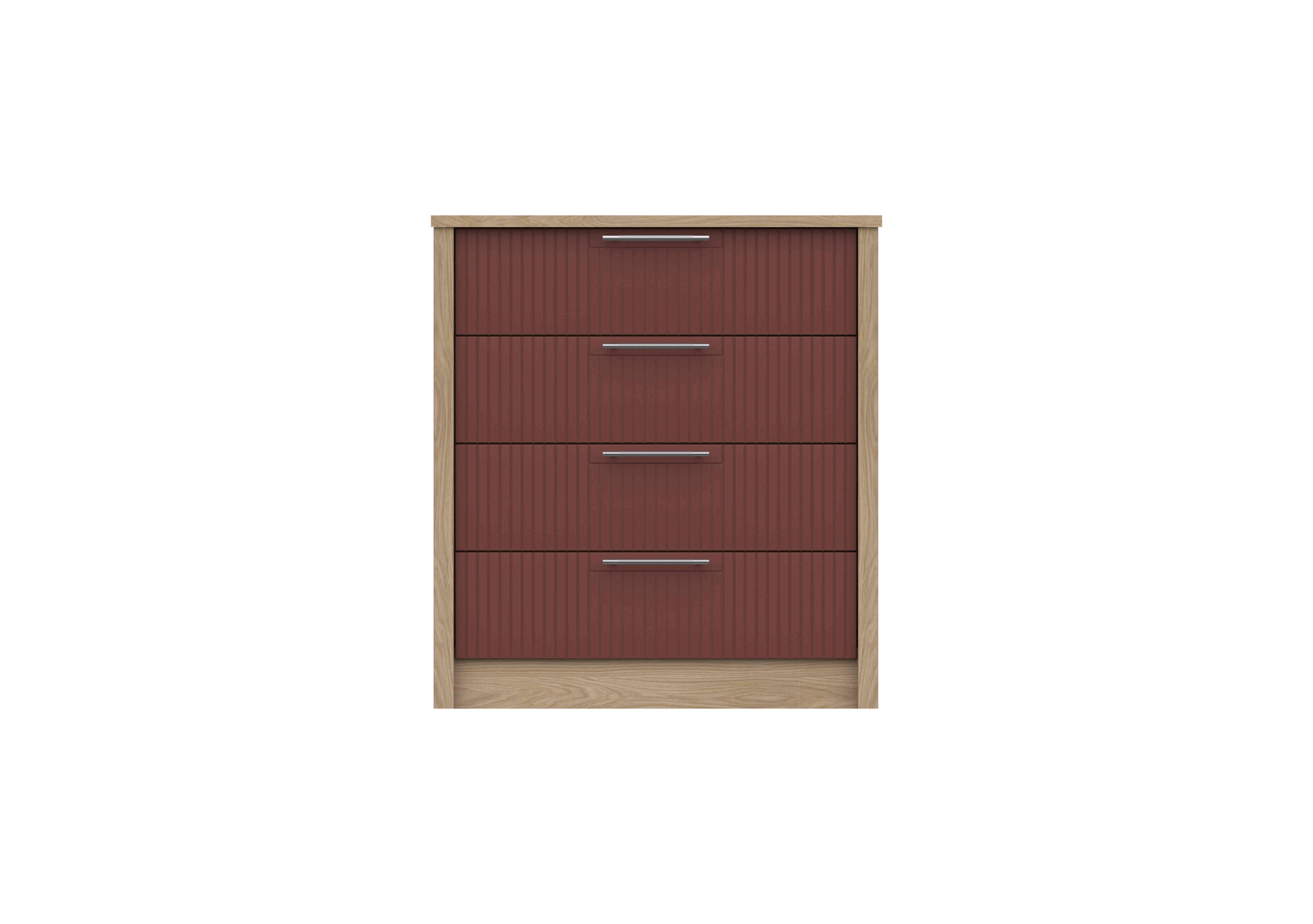 Chelsea 4 Drawer Chest with Silver Handles in Rouge on Furniture Village