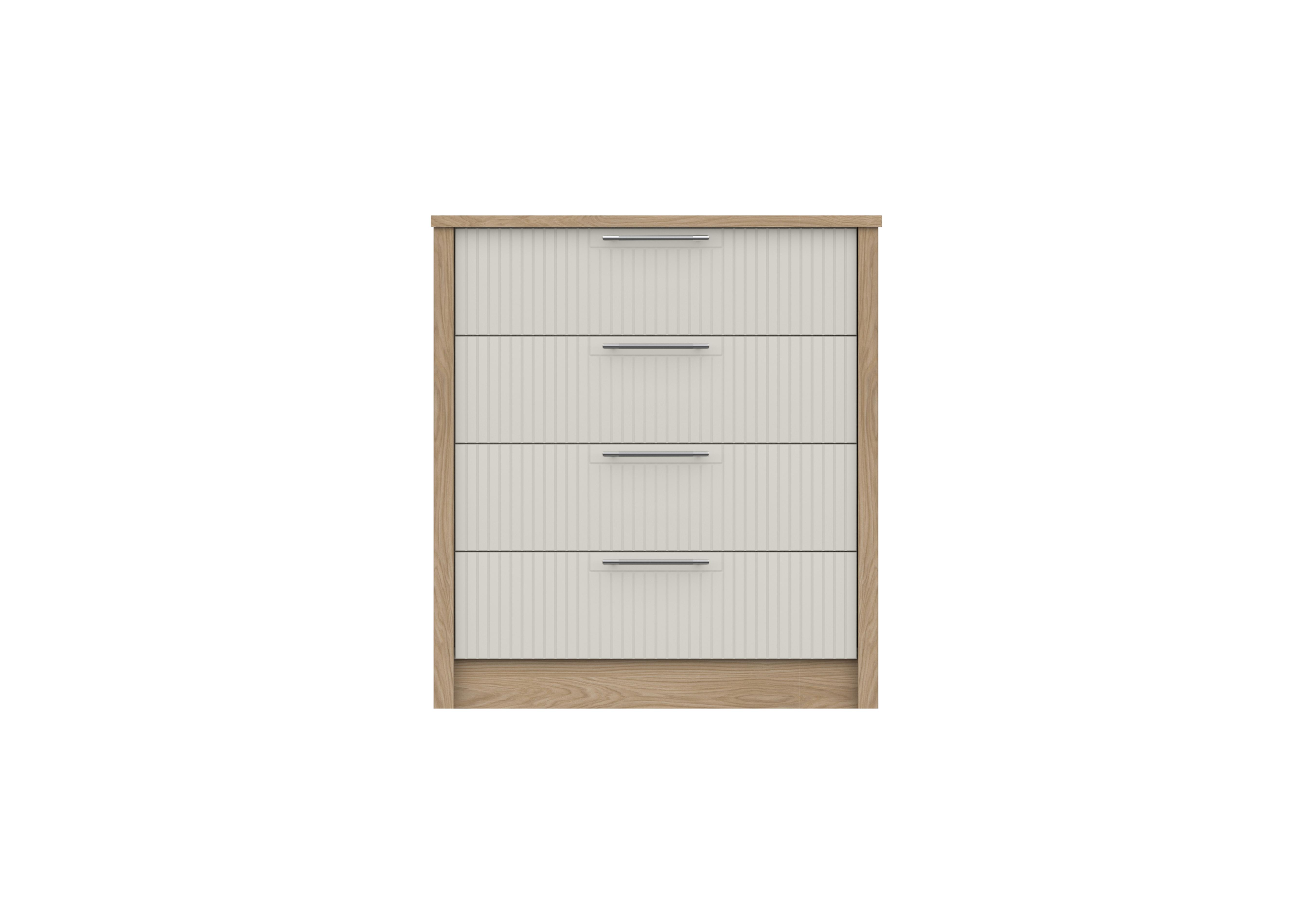 Chelsea 4 Drawer Chest with Silver Handles in Snow White on Furniture Village