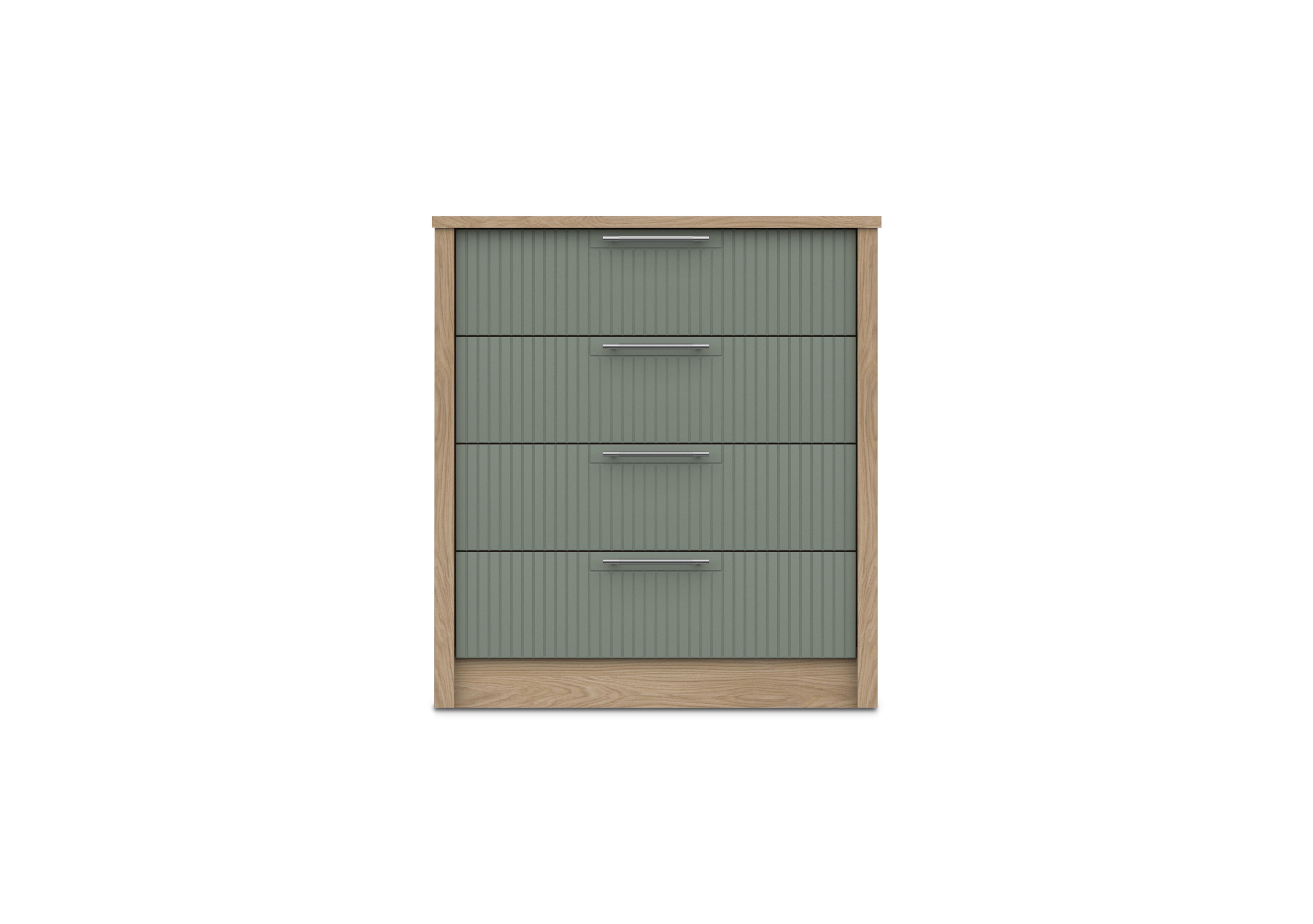 Chelsea 4 Drawer Chest with Silver Handles in Soft Fern on Furniture Village
