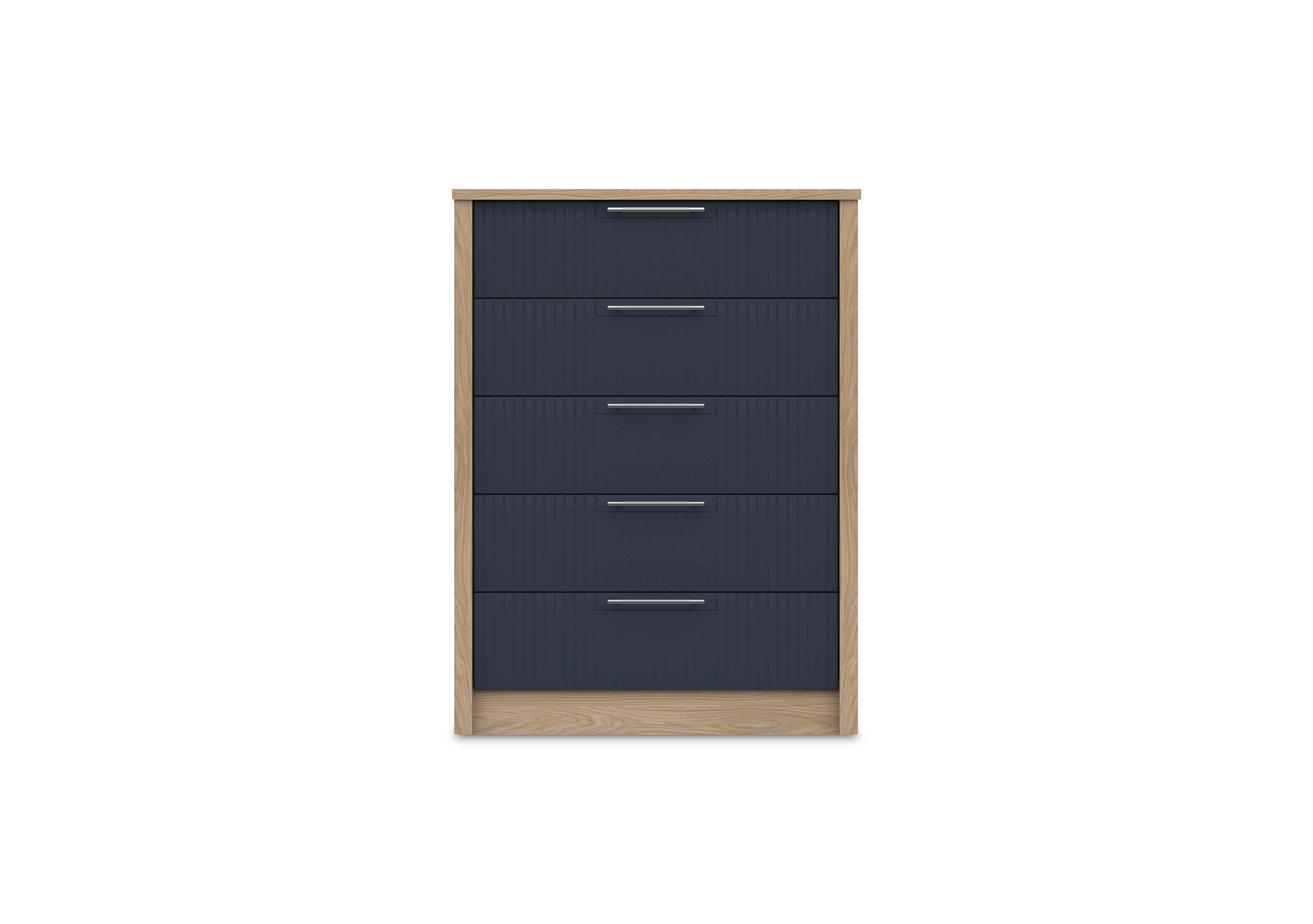 Chelsea 5 Drawer Chest with Silver Handles in Royal Blue on Furniture Village