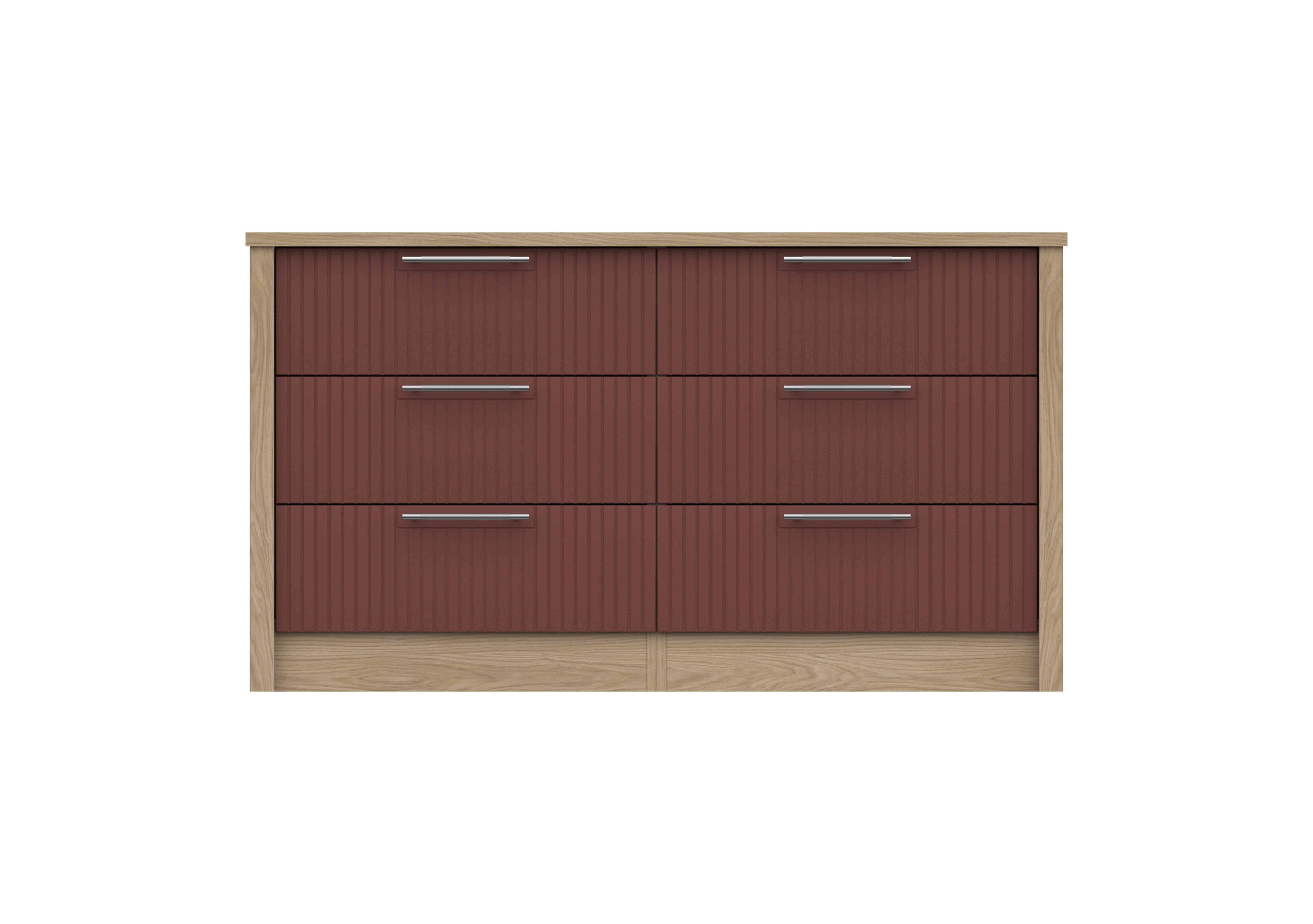 Chelsea 6 Drawer Wide Chest with Silver Handles in Rouge on Furniture Village