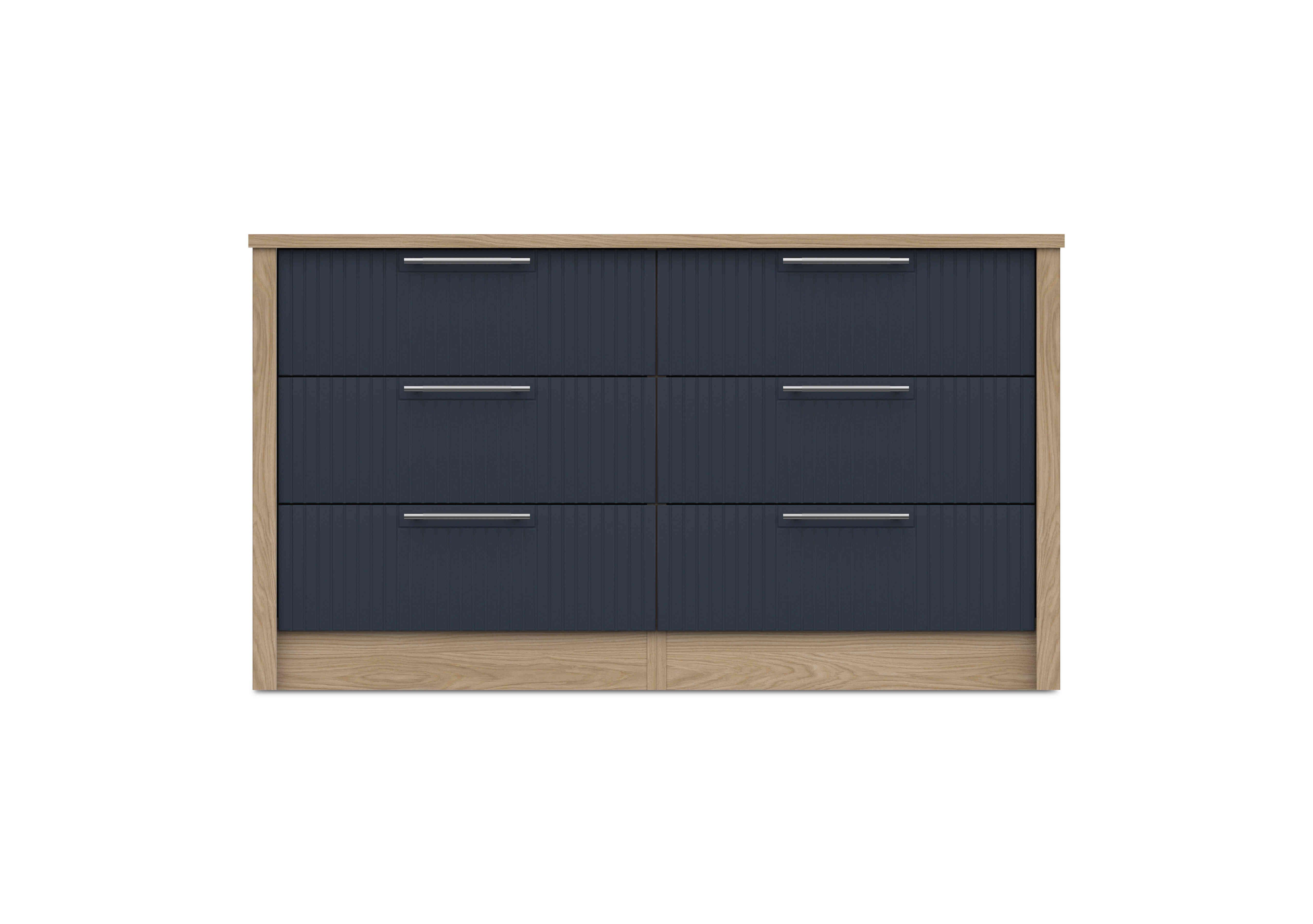 Chelsea 6 Drawer Wide Chest with Silver Handles in Royal Blue on Furniture Village