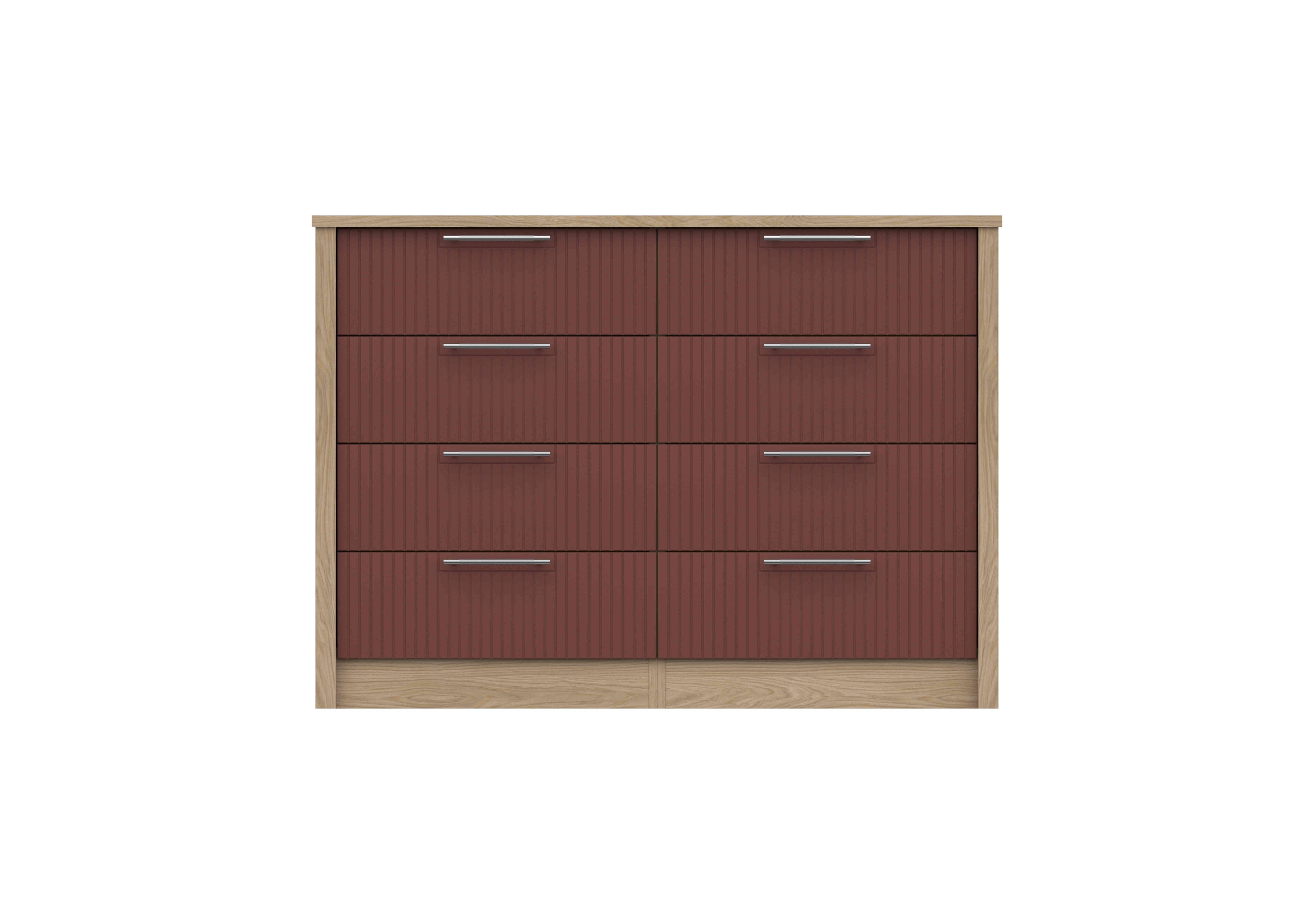 Chelsea 8 Drawer Wide Chest with Silver Handles in Rouge on Furniture Village