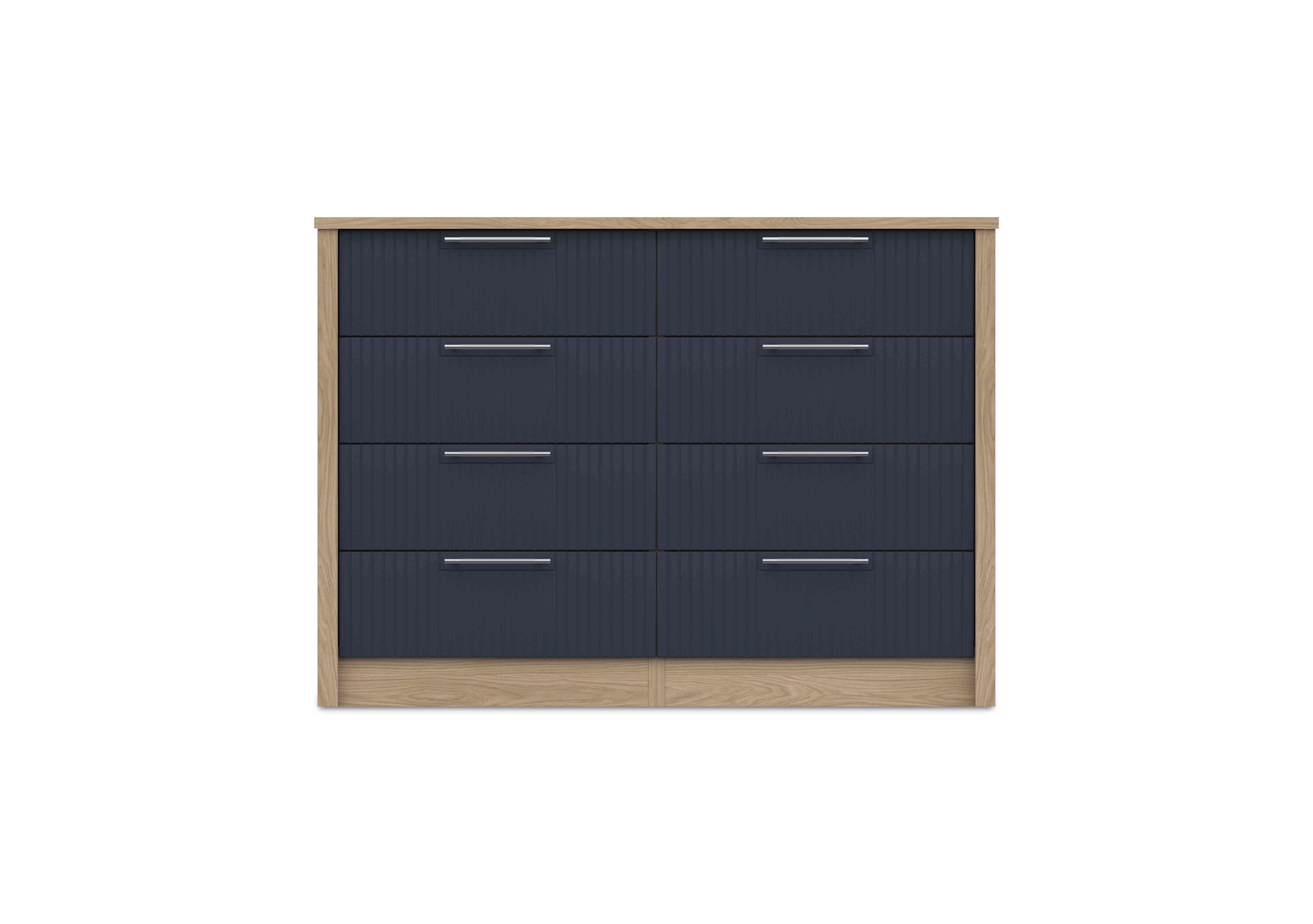 Chelsea 8 Drawer Wide Chest with Silver Handles in Royal Blue on Furniture Village