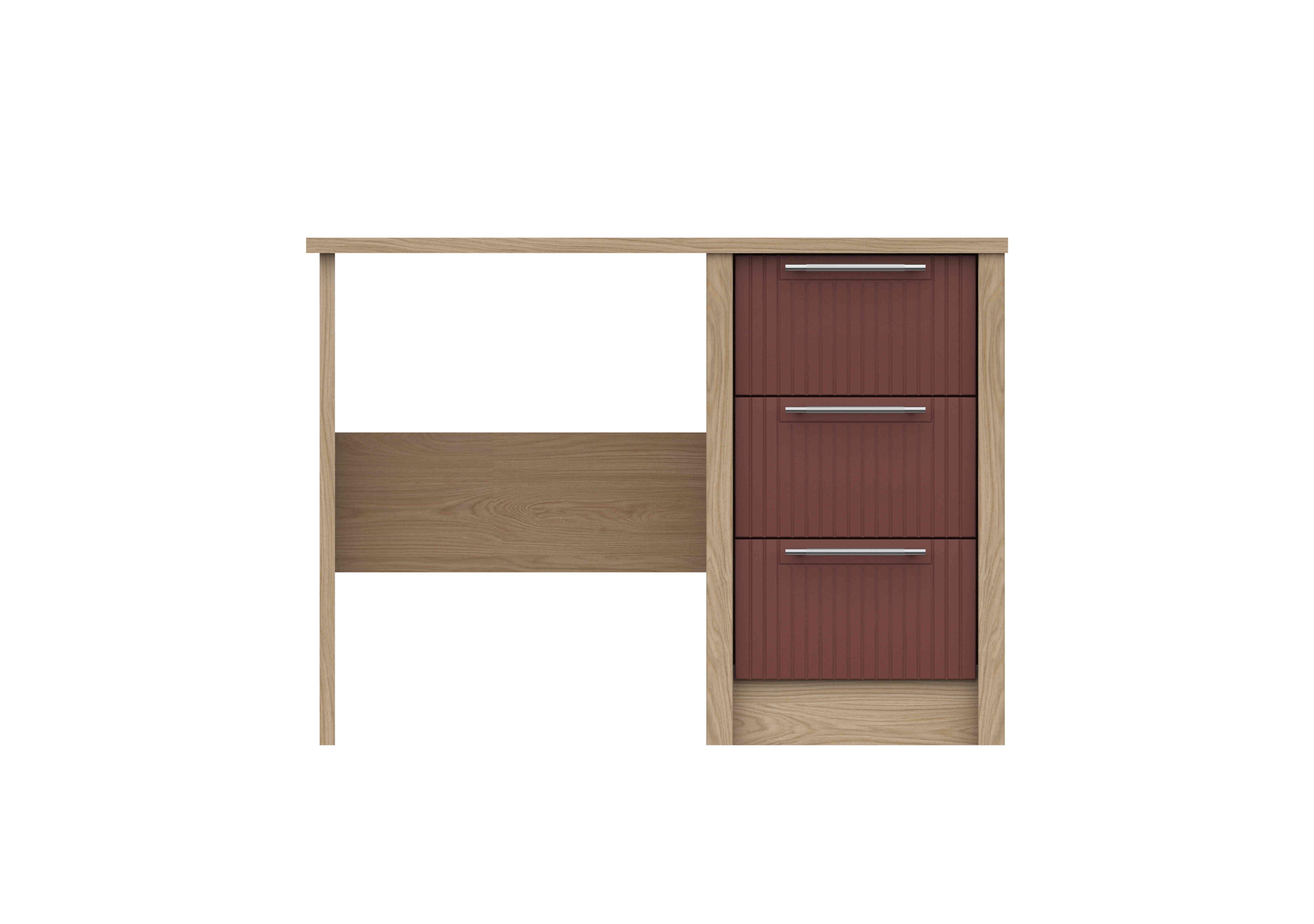 Chelsea 3 Drawer Dressing Table with Silver Handles in Rouge on Furniture Village
