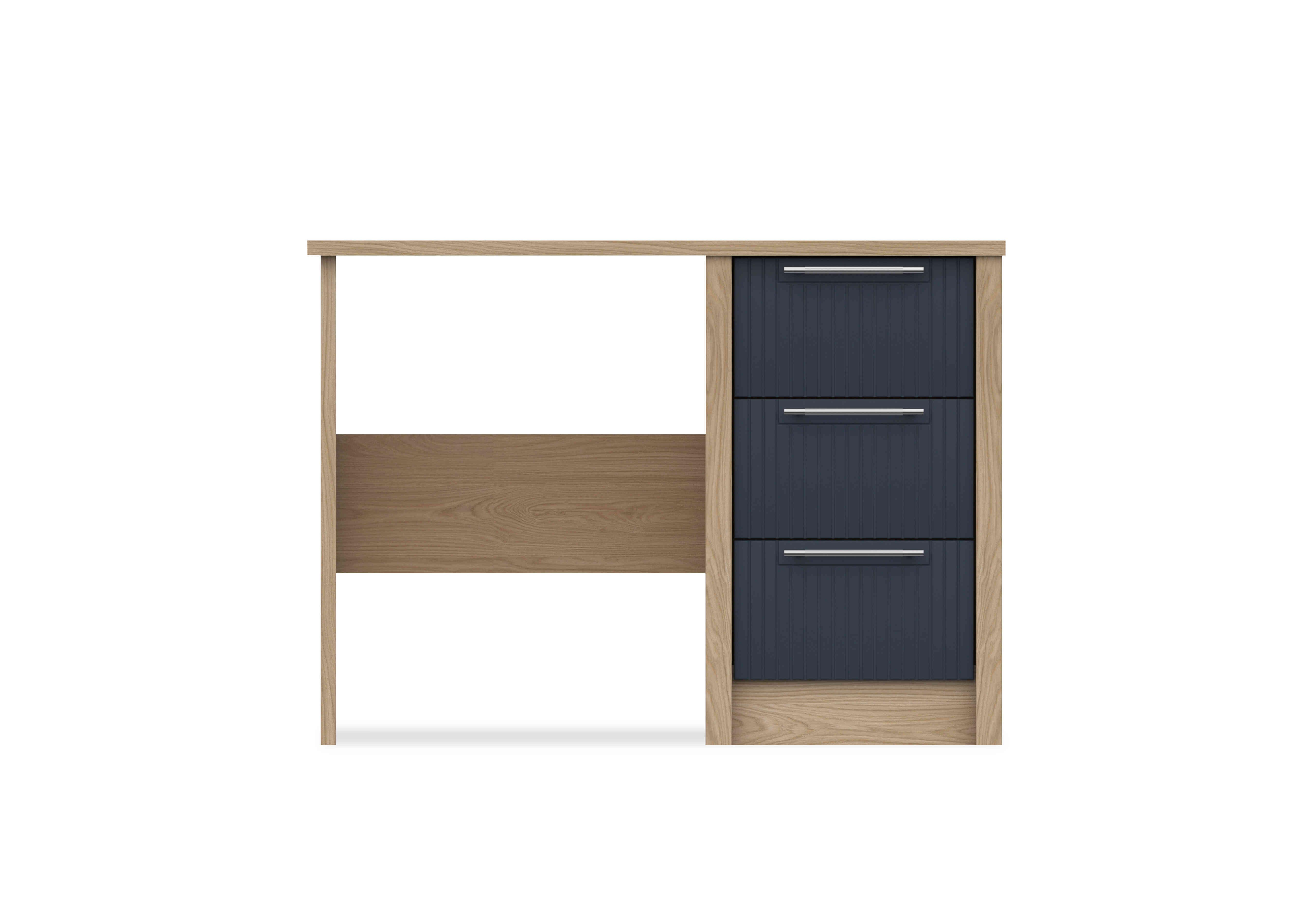 Chelsea 3 Drawer Dressing Table with Silver Handles in Royal Blue on Furniture Village