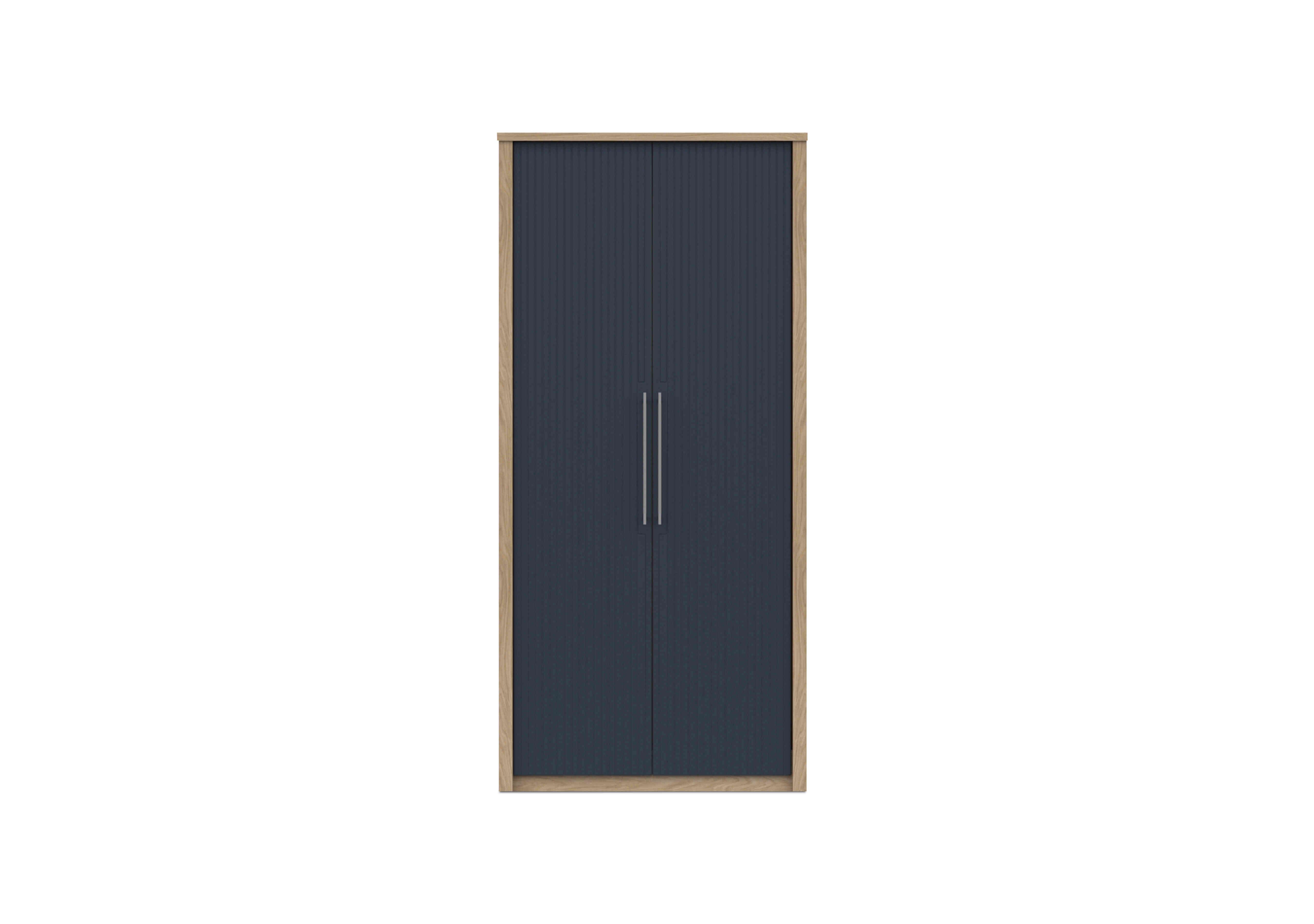 Chelsea 2 Door Wardrobe with Silver Handles in Royal Blue on Furniture Village