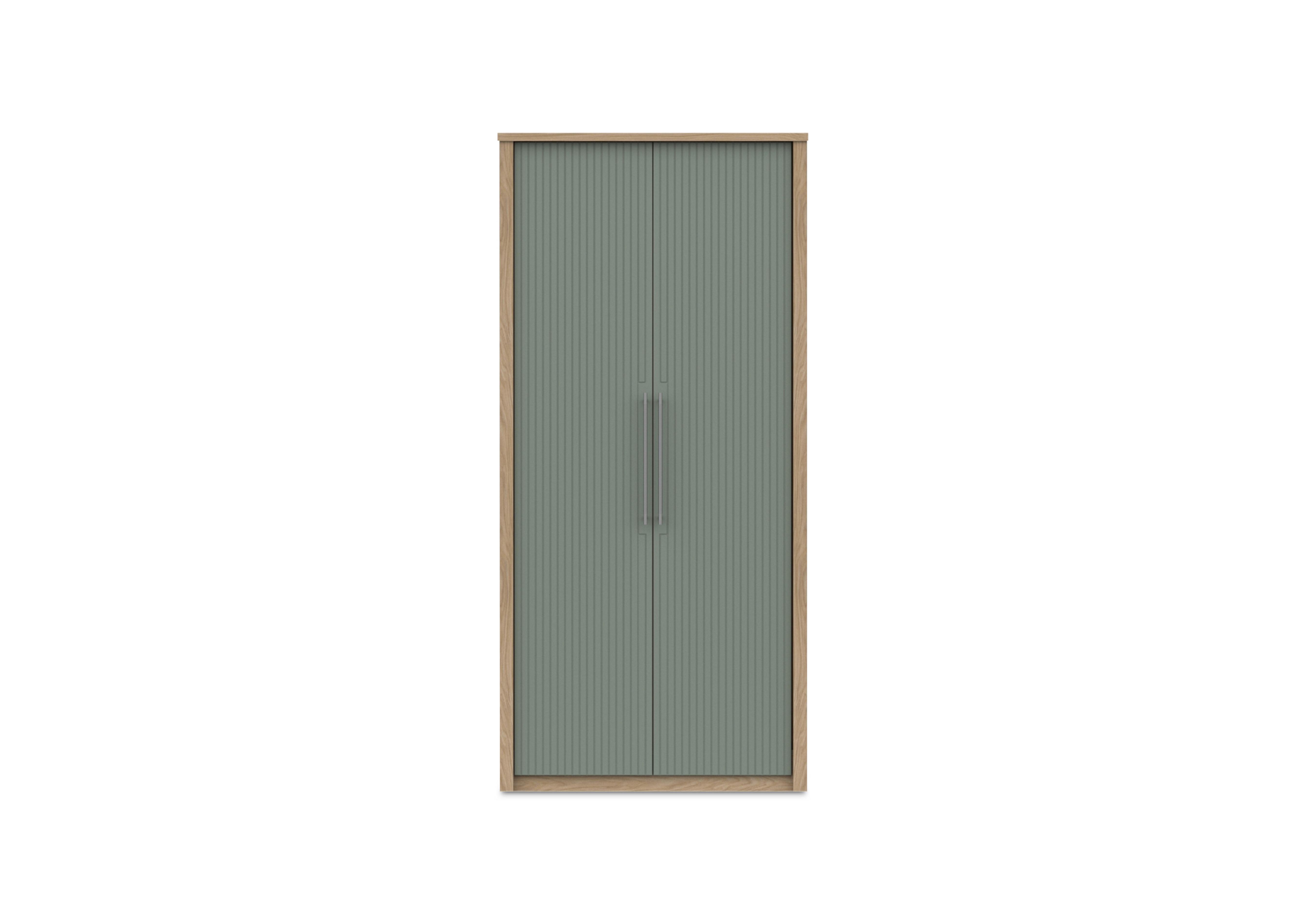 Chelsea 2 Door Wardrobe with Silver Handles in Soft Fern on Furniture Village