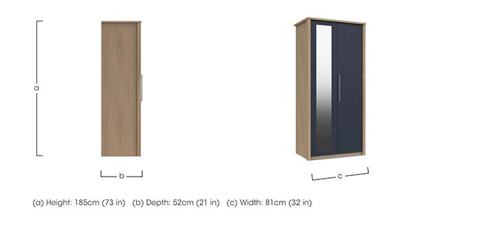 Chelsea 2 Door Wardrobe With Mirror Door and Silver Handles in  on Furniture Village