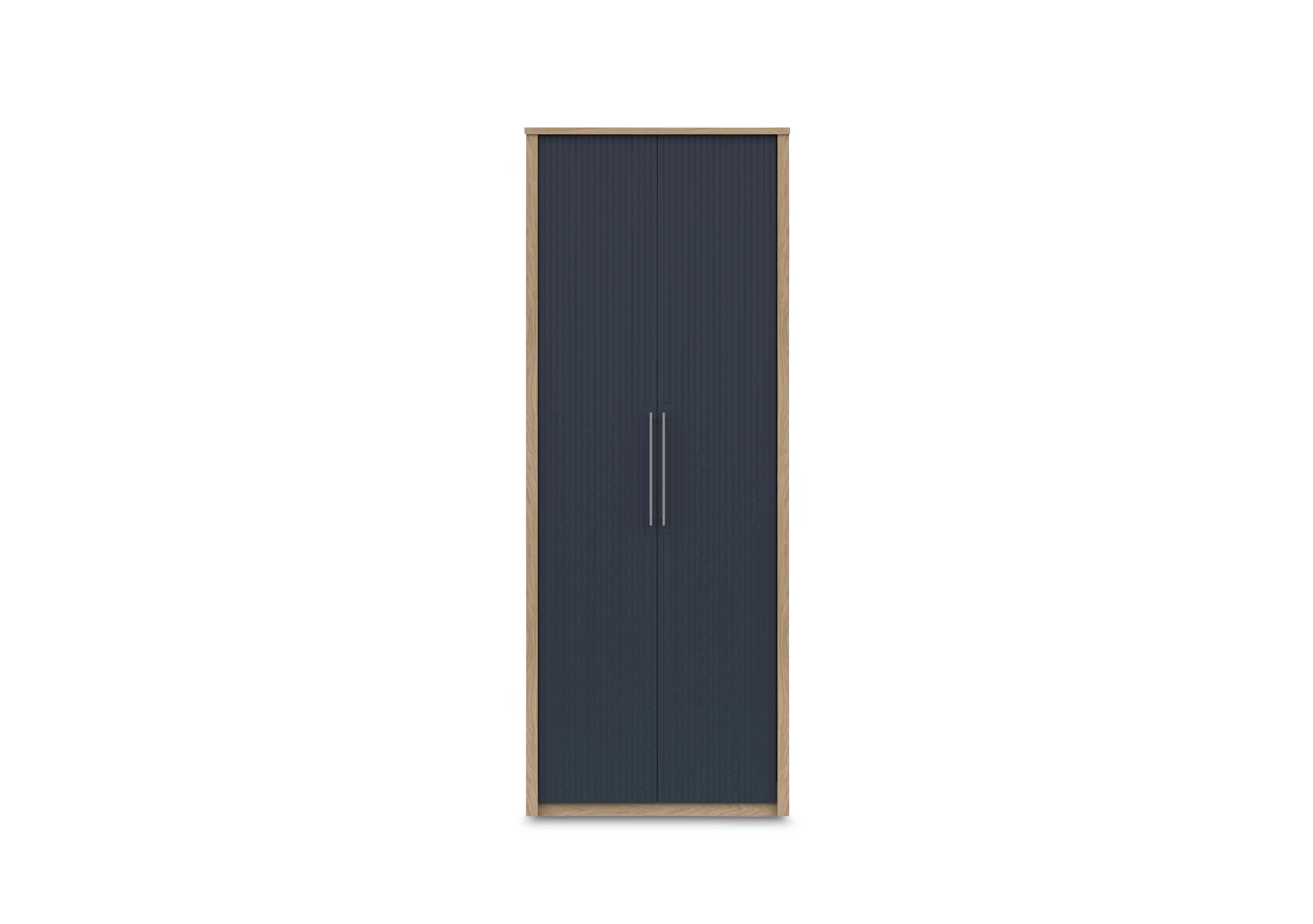 Chelsea 2 Door Tall Wardrobe with Silver Handles in Royal Blue on Furniture Village