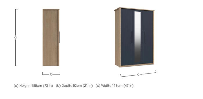 Chelsea 3 Door Wardrobe With Mirror Door and Silver Handles in  on Furniture Village
