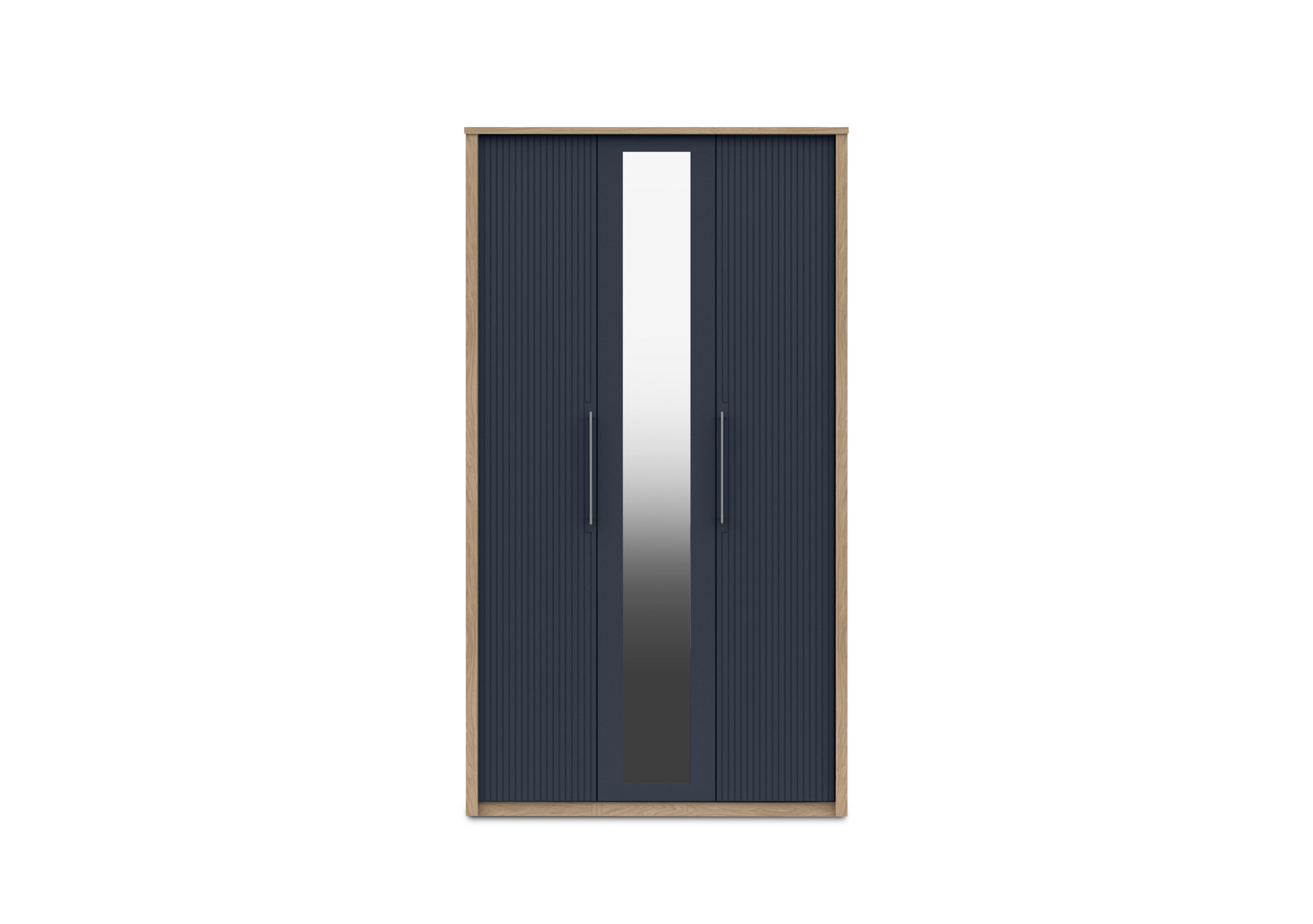 Chelsea 3 Door Tall Wardrobe with Mirror Door in Royal Blue on Furniture Village