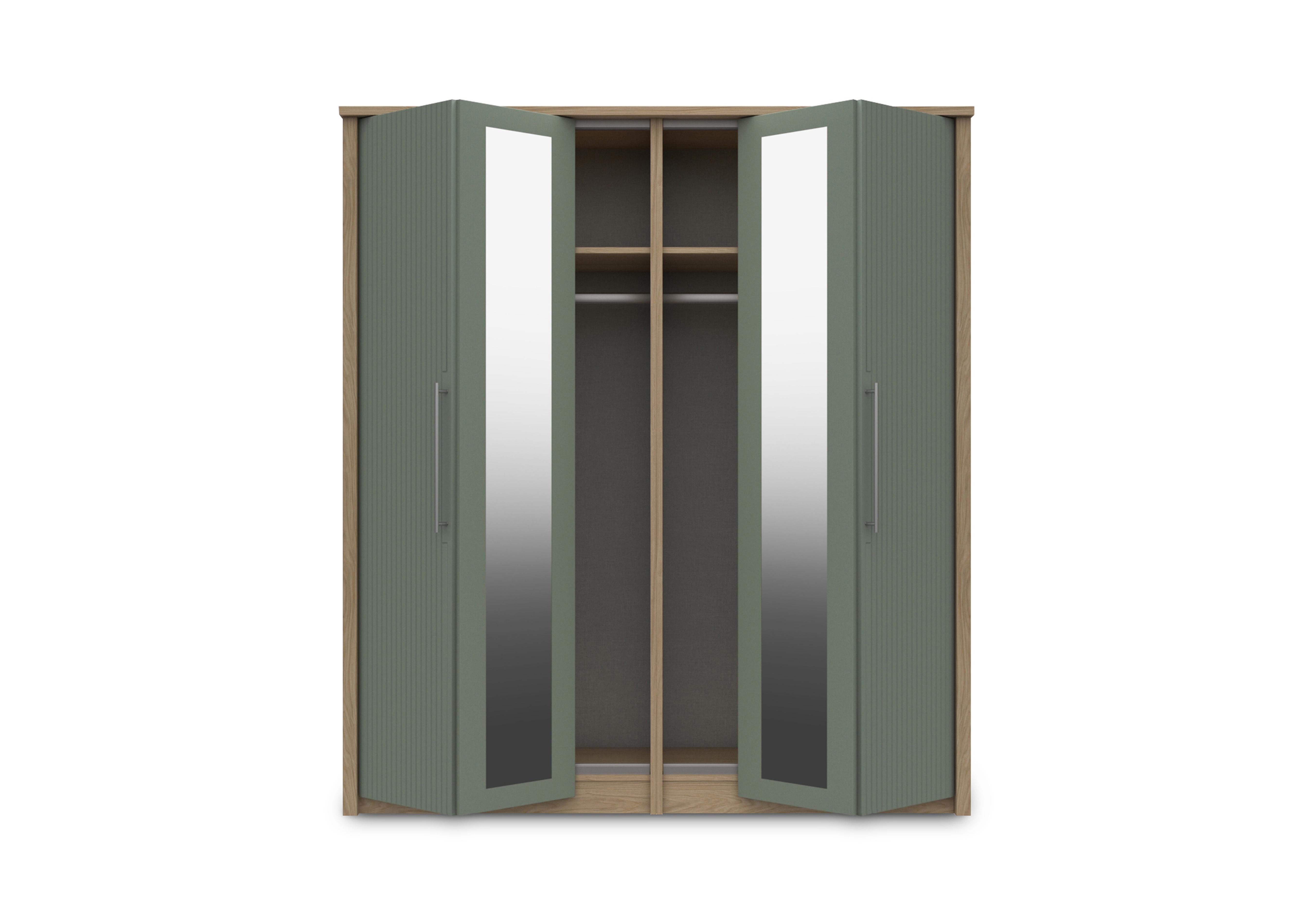 Chelsea 4 Door Bifold Wardrobe and Mirror in Soft Fern on Furniture Village