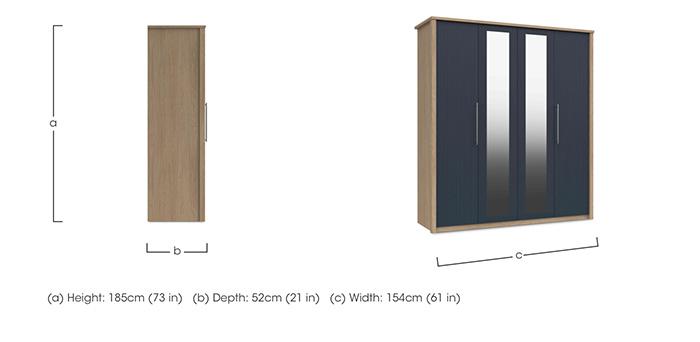 Chelsea 4 Door Wardrobe with 2 Mirror Doors and Silver Handles in  on Furniture Village