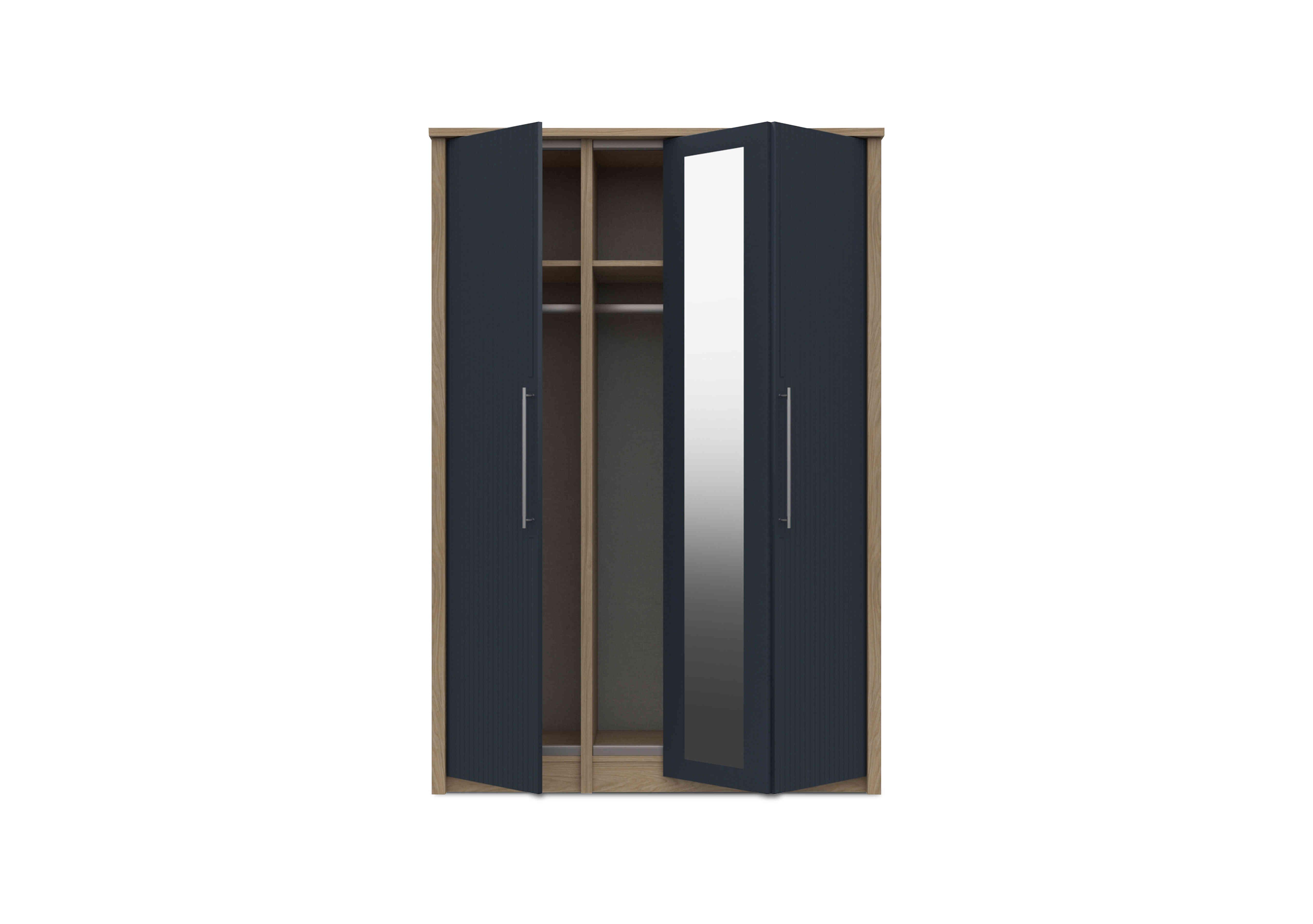 Chelsea 3 Door Bifold Wardrobe and Mirror in Royal Blue on Furniture Village