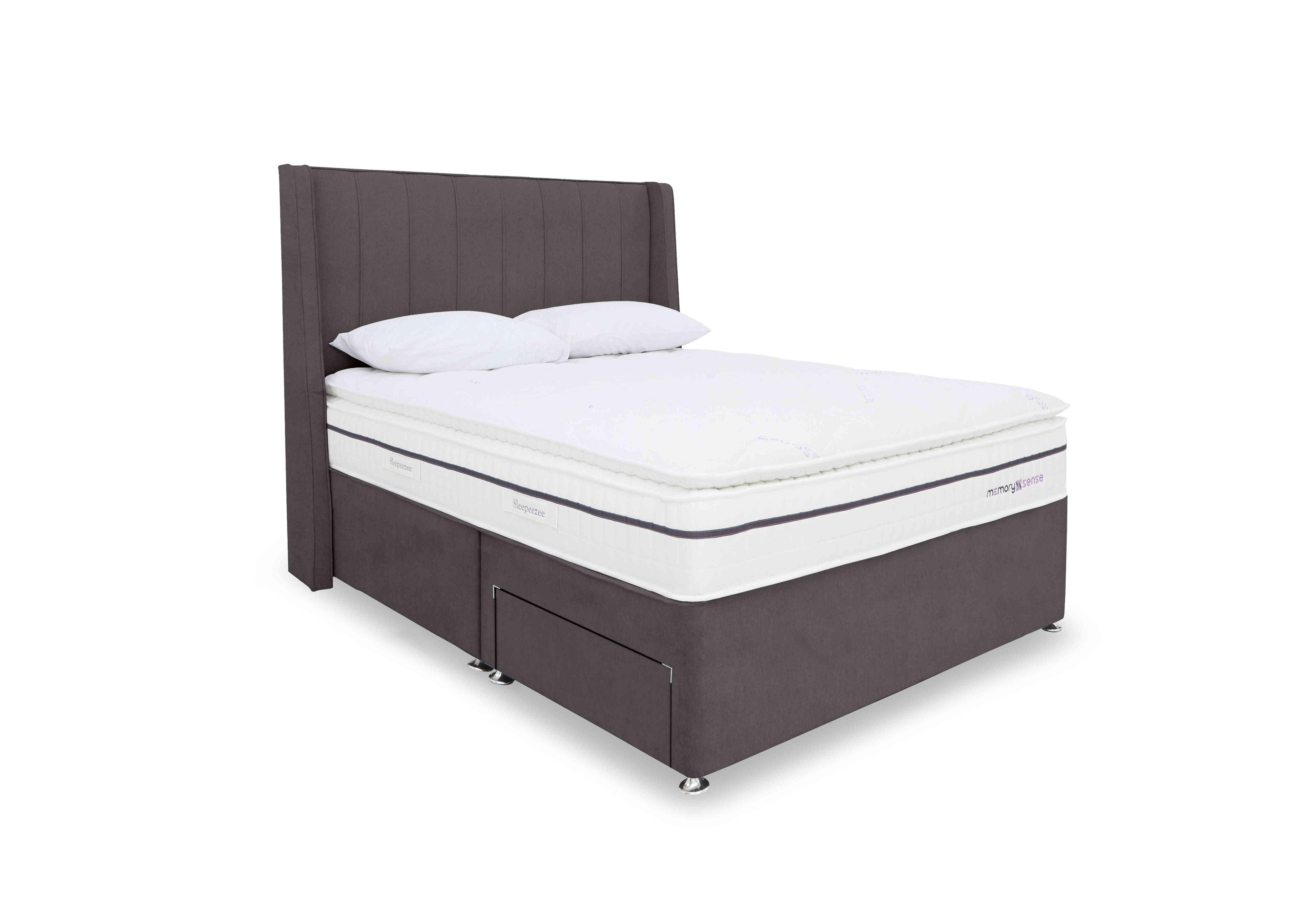Memory Sense 2800 Divan Set in Plush Dark Grey on Furniture Village