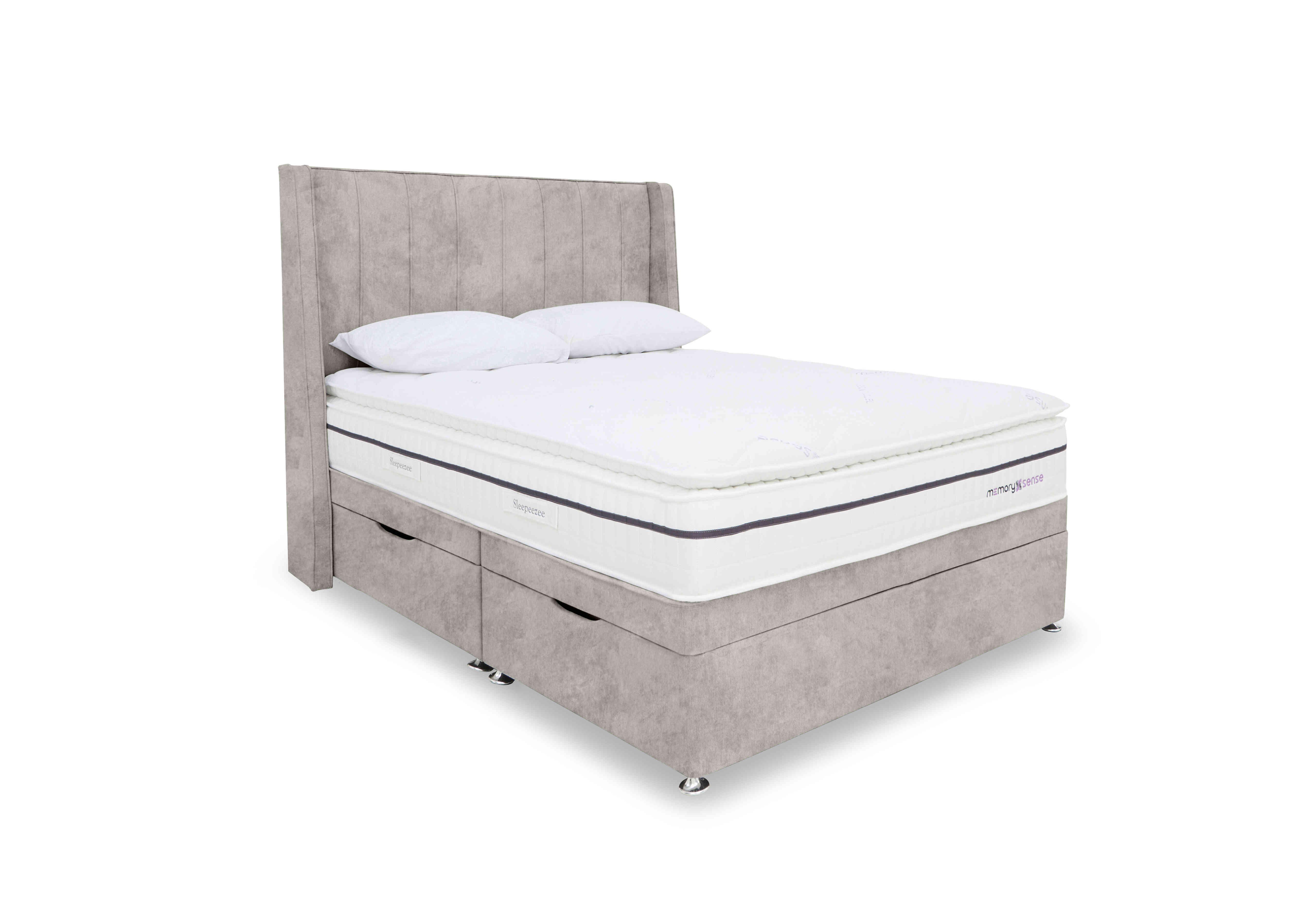Memory Sense 2800 Side Ottoman Divan Set in Daytona Stone on Furniture Village