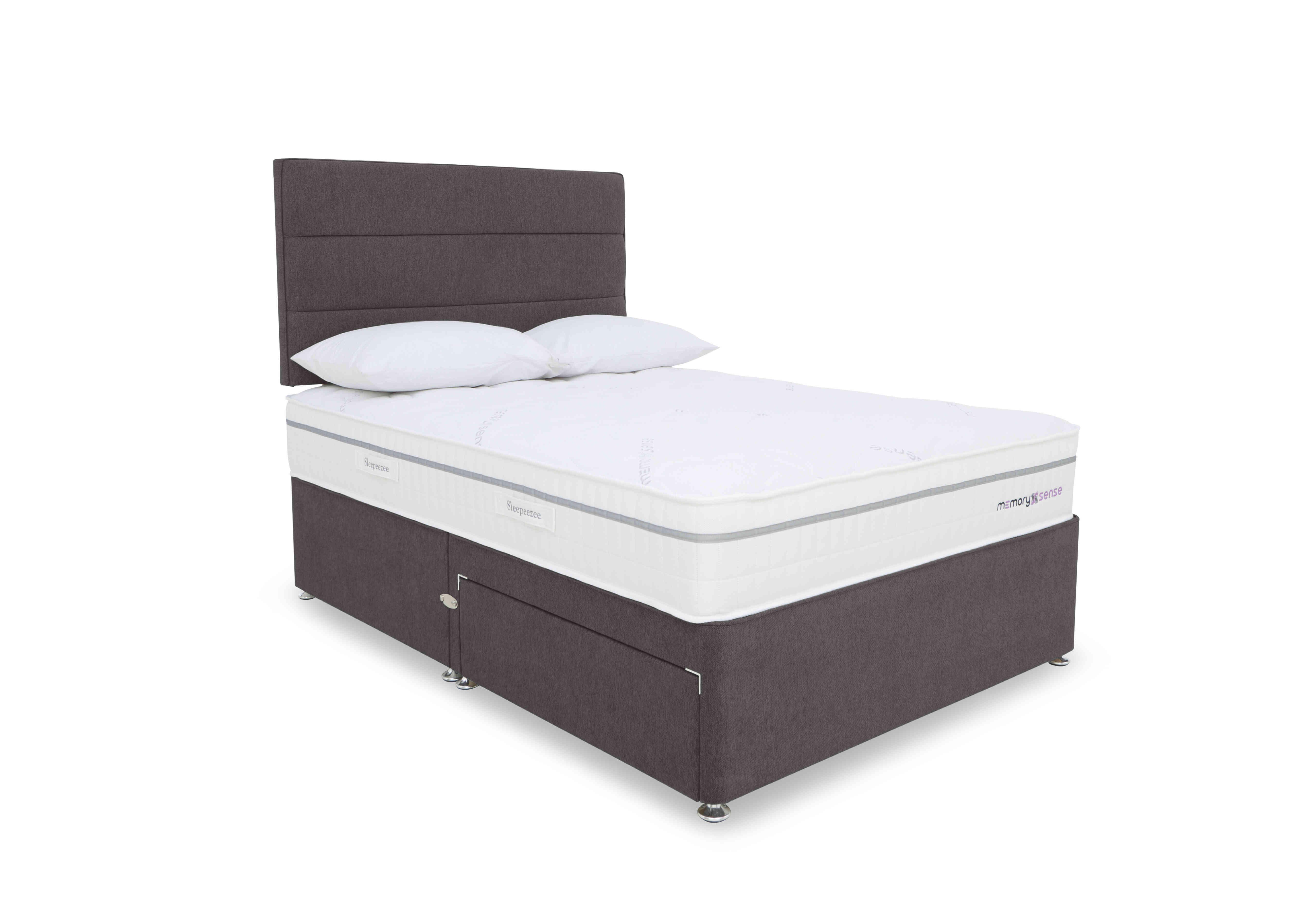 Memory Sense Ortho Divan Set in Plush Dark Grey on Furniture Village
