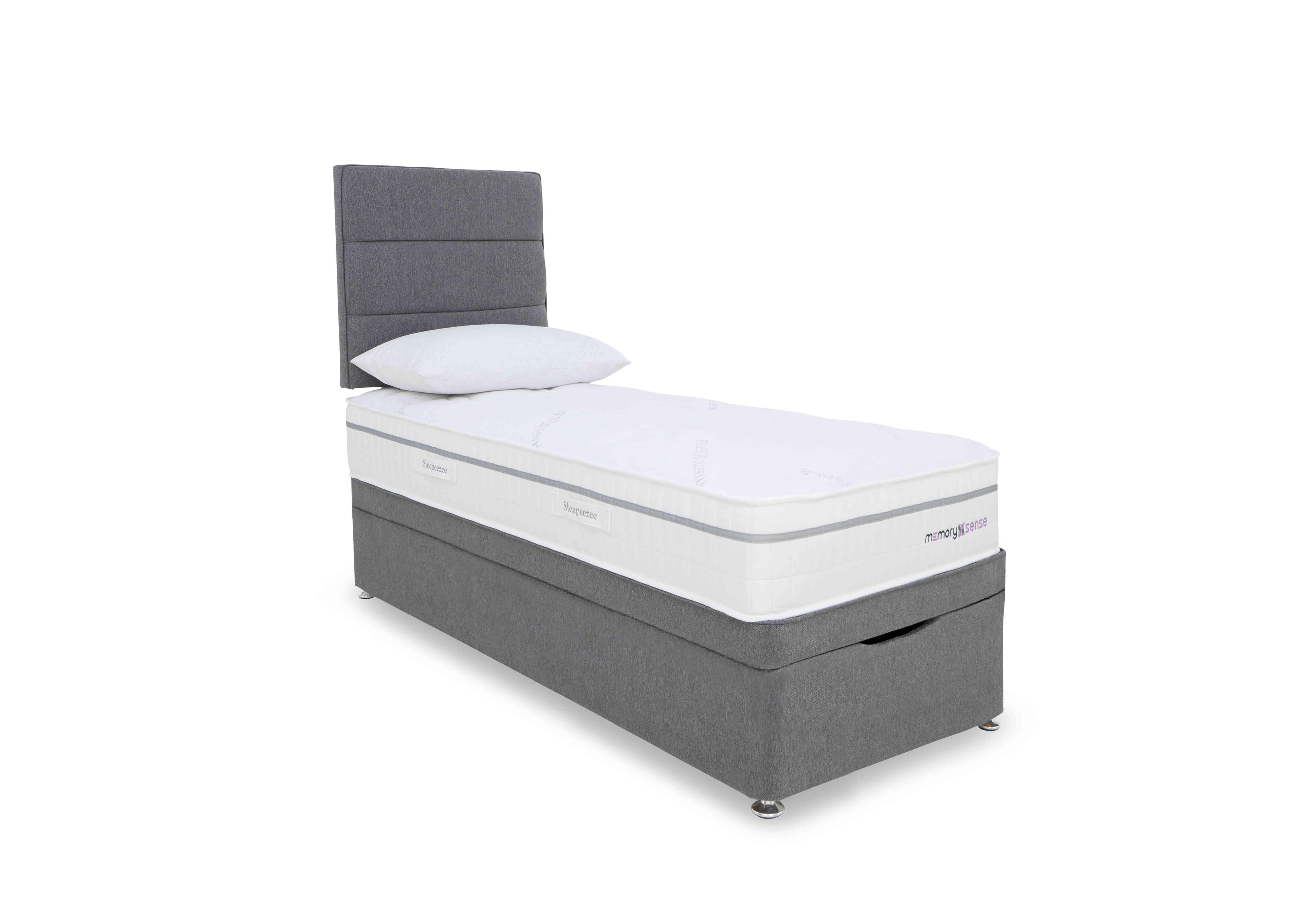 Memory Sense Ortho End Ottoman Divan Set in Queens Ash Grey on Furniture Village