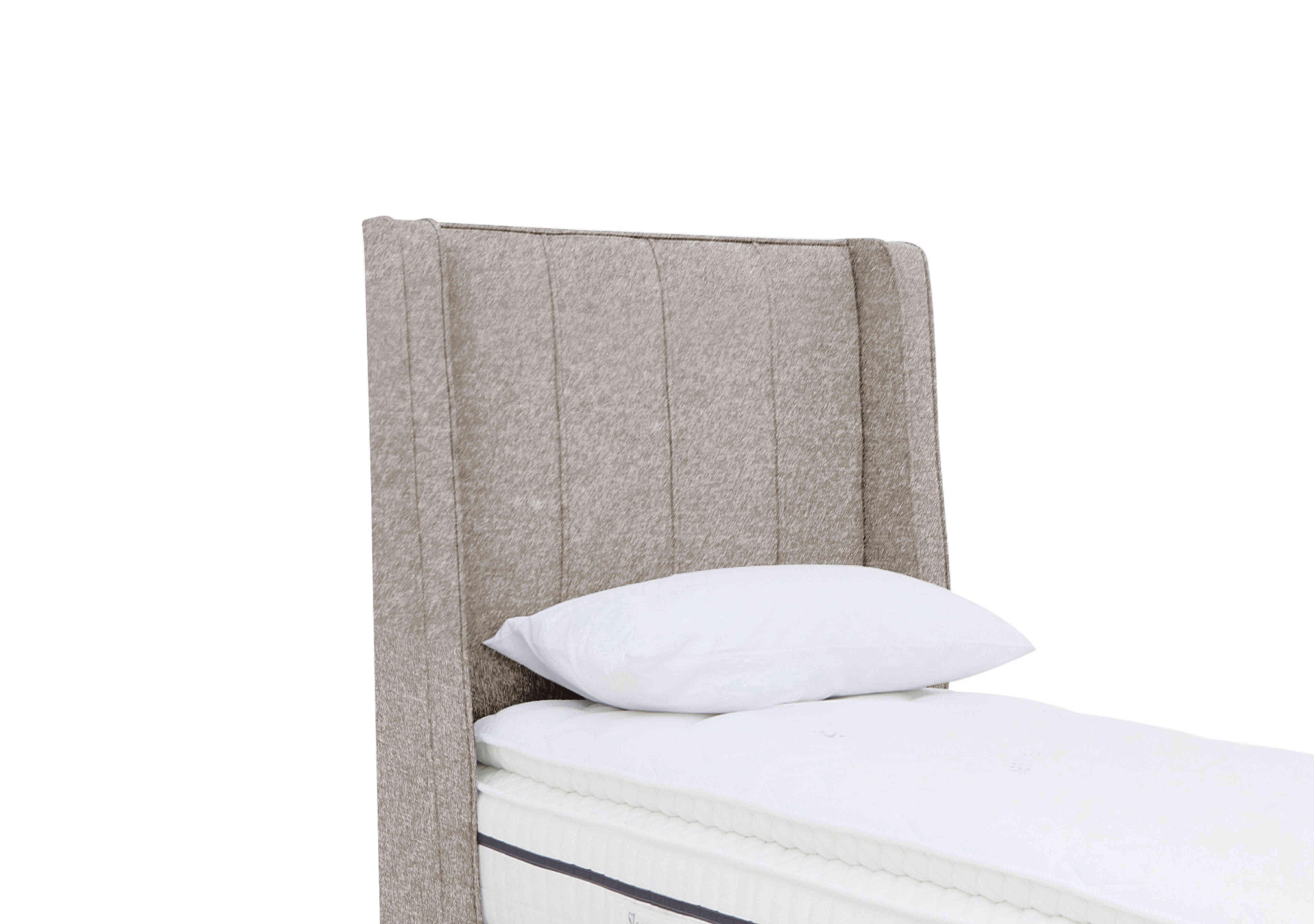 Davos Floor Standing Headboard in Tweed Stone on Furniture Village