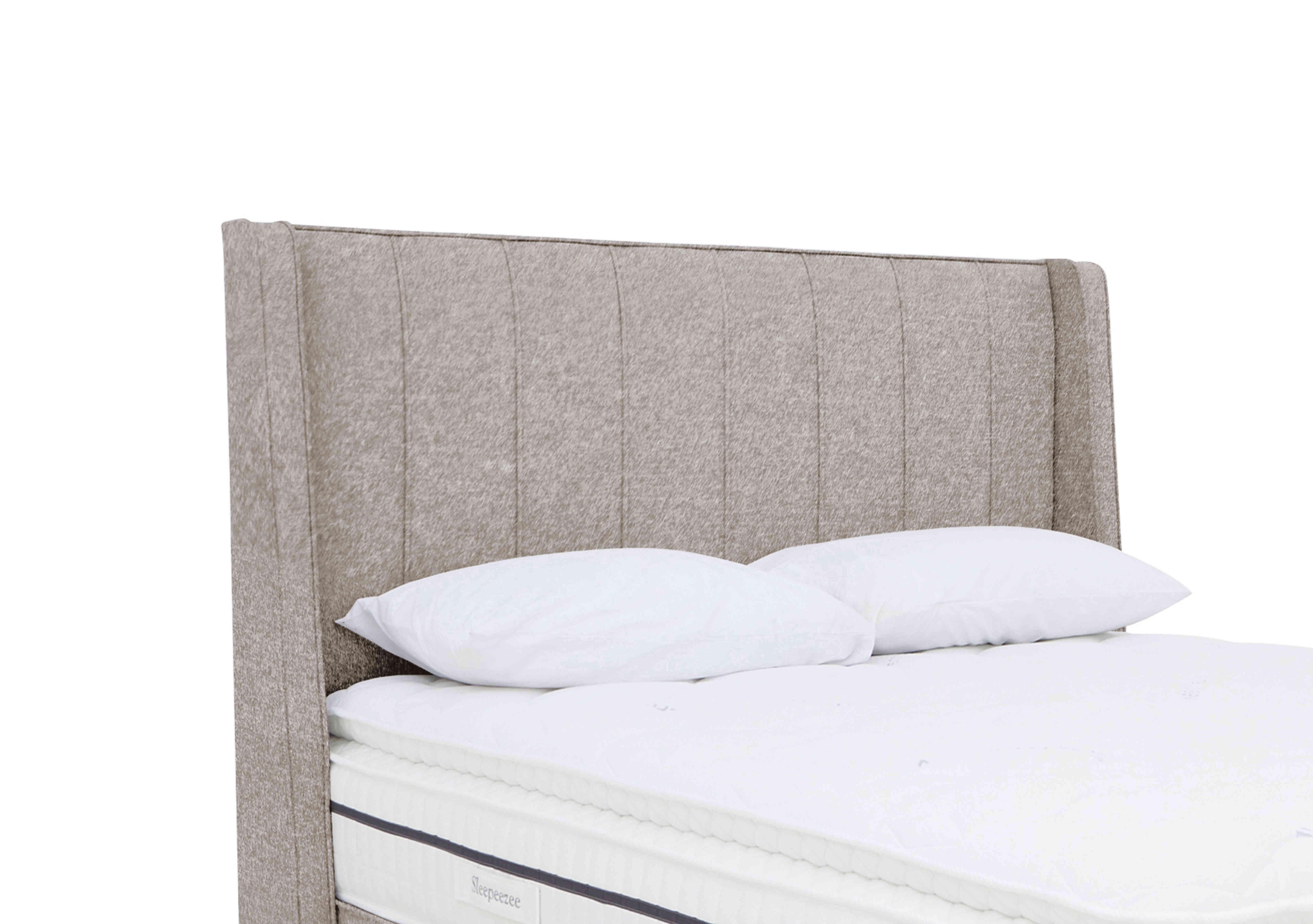 Davos Floor Standing Headboard in Tweed Stone on Furniture Village