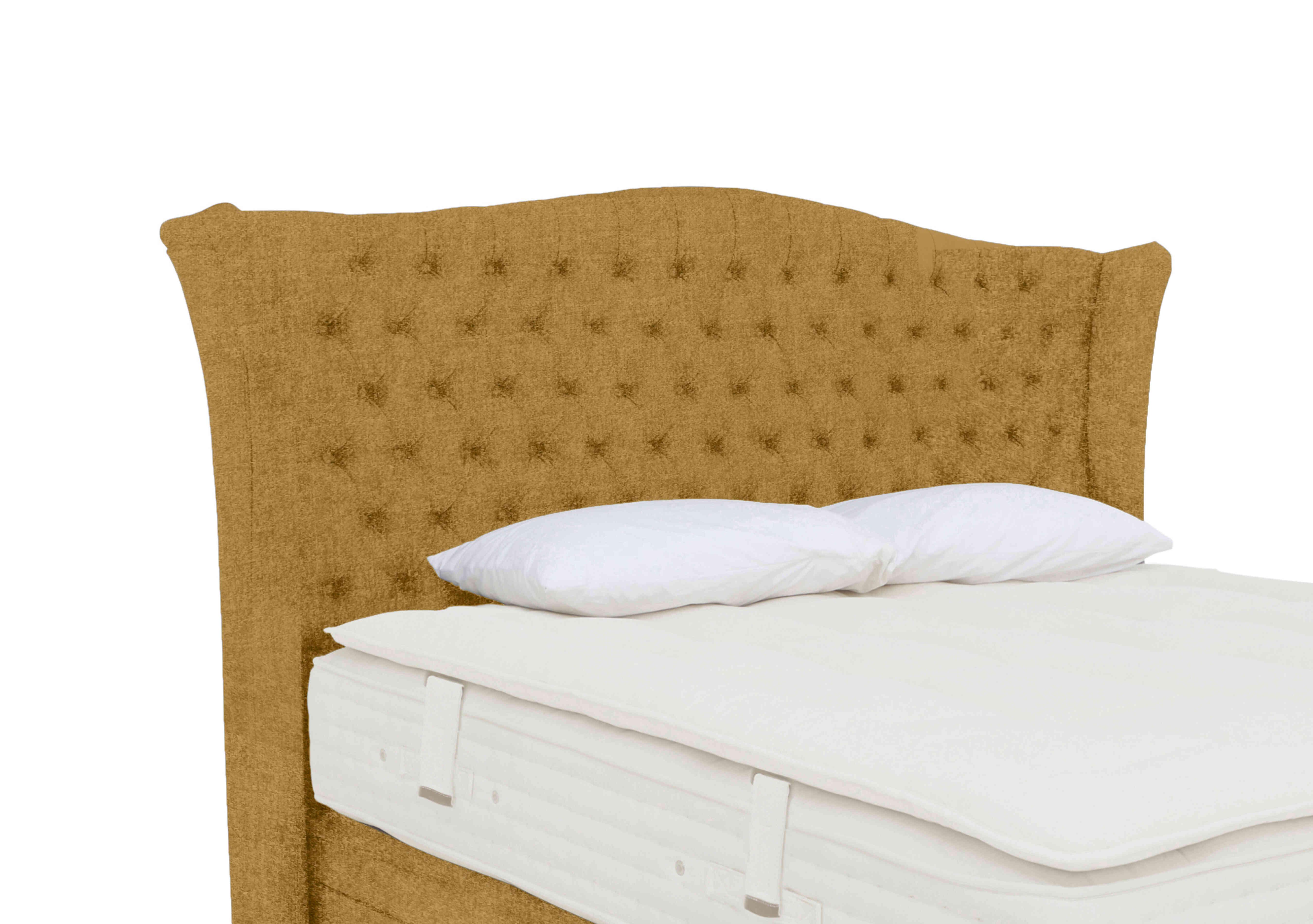 Hambleden Floor Standing Headboard in Tweed 400 Mustard on Furniture Village