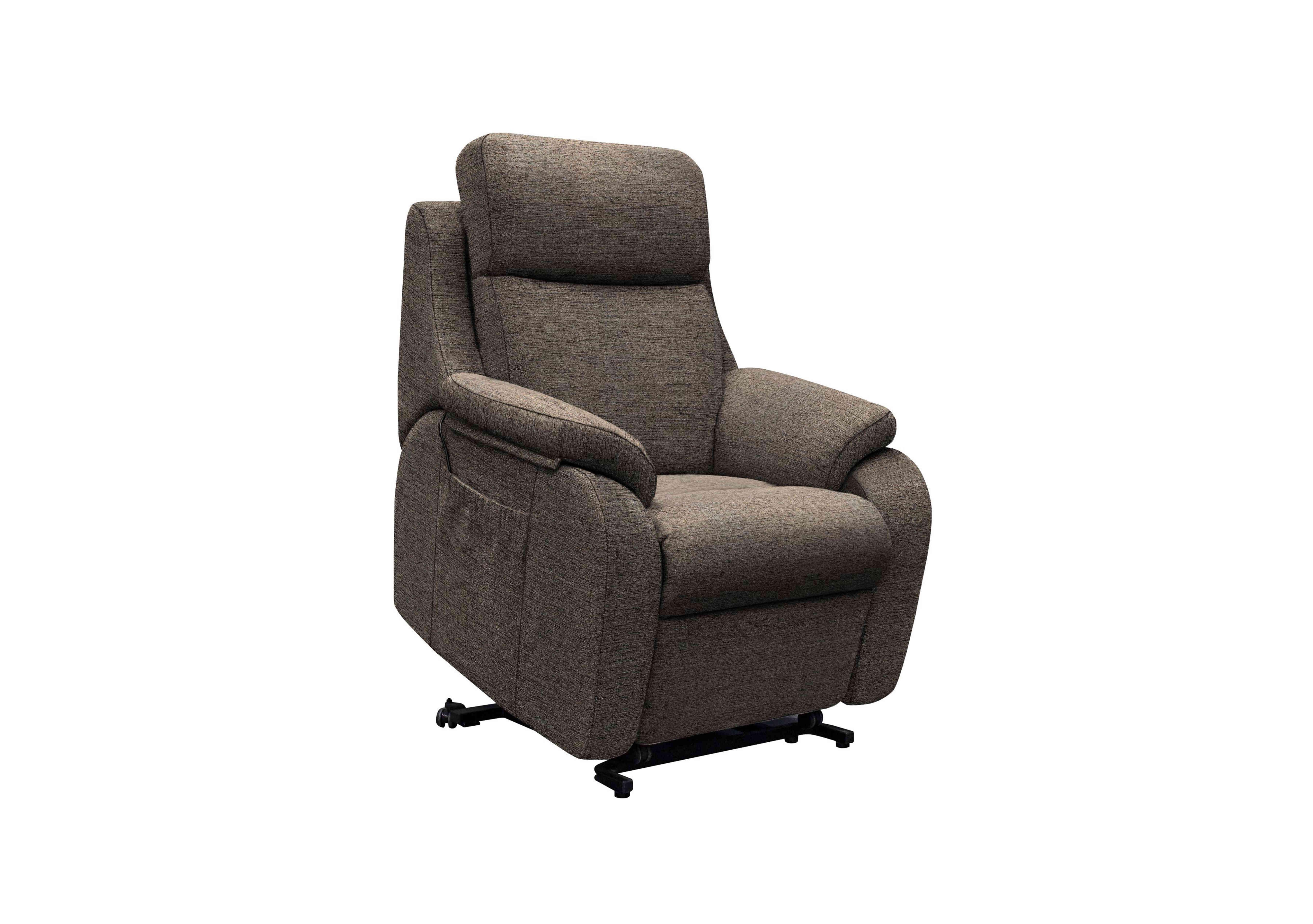 Kingsbury Small Fabric Lift and Rise Chair in A008 Yarn Slate on Furniture Village