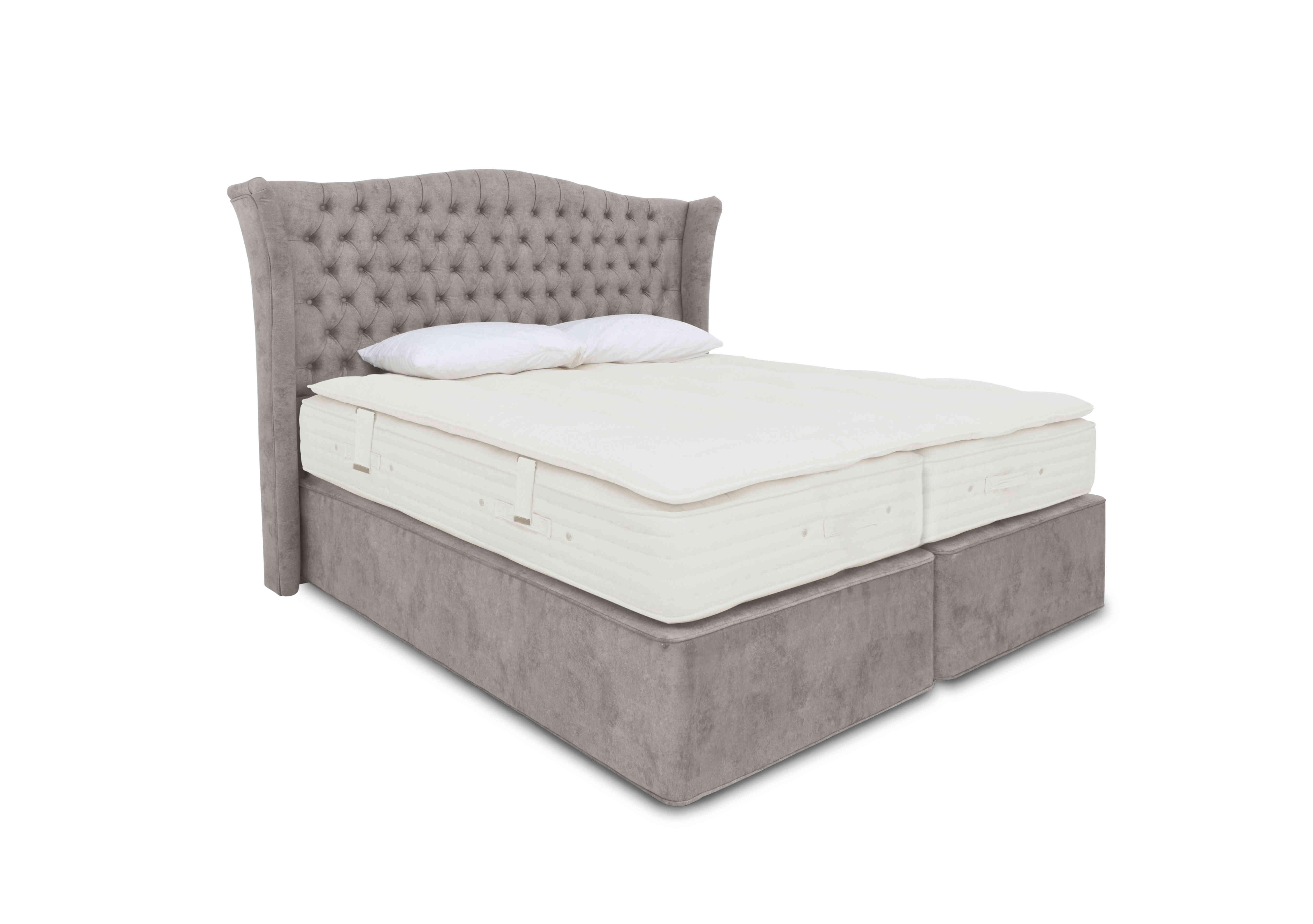 Majestic Zip and Link Sprung Divan Set in Daytona Silver on Furniture Village