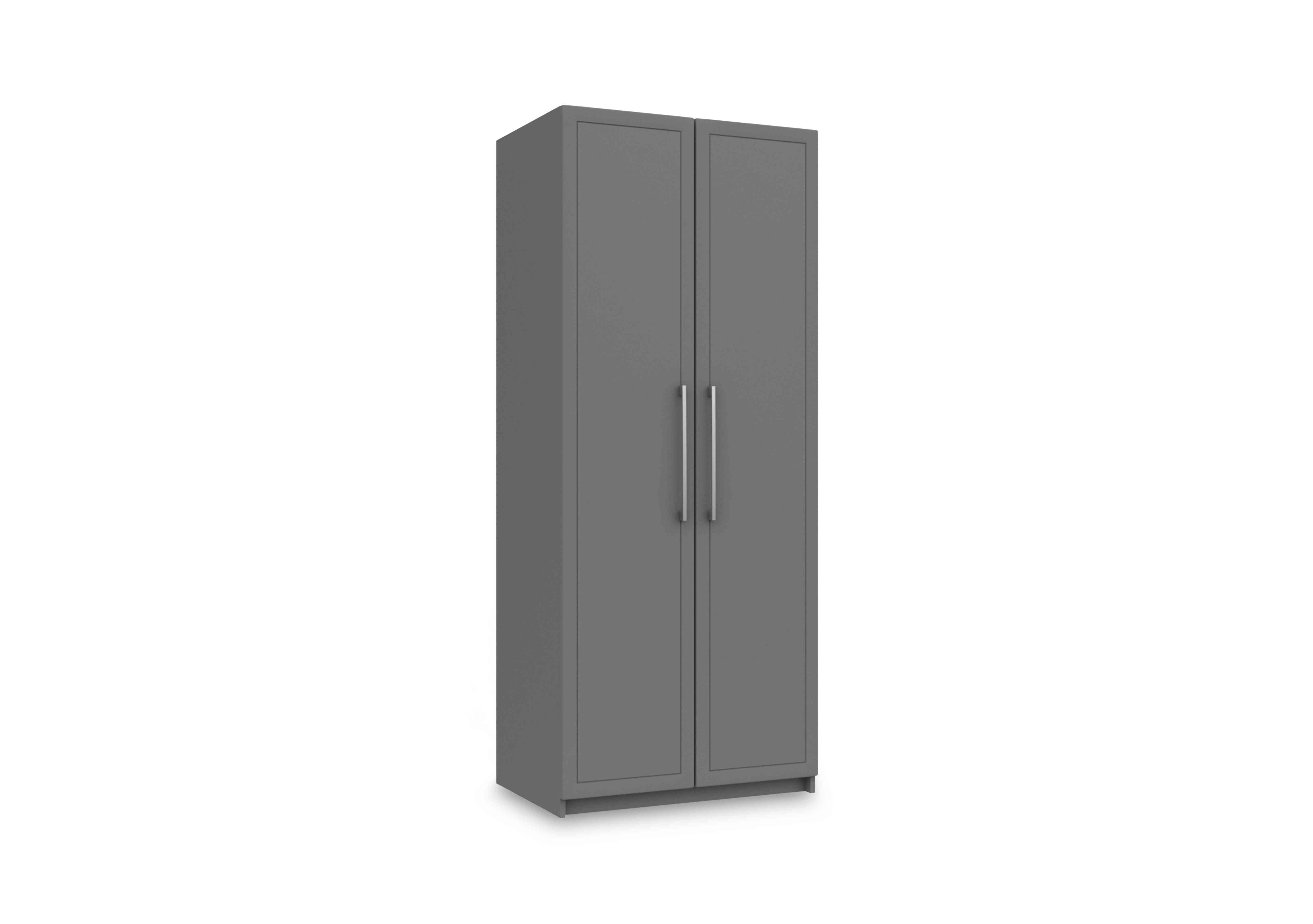 Bexley 2 Door Wardrobe with Interior Lighting in Dust Grey Gloss on Furniture Village
