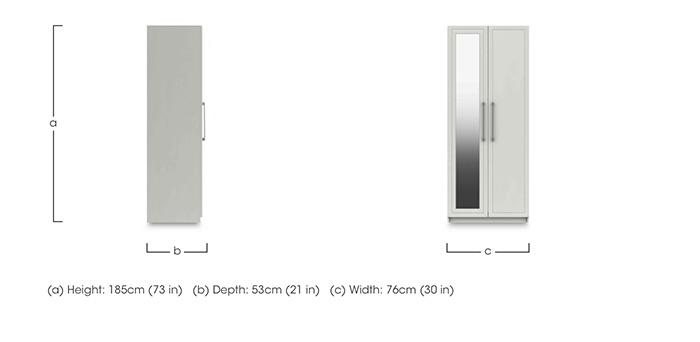 Bexley 2 Door Wardrobe with Mirror Door and Interior Lighting in  on Furniture Village