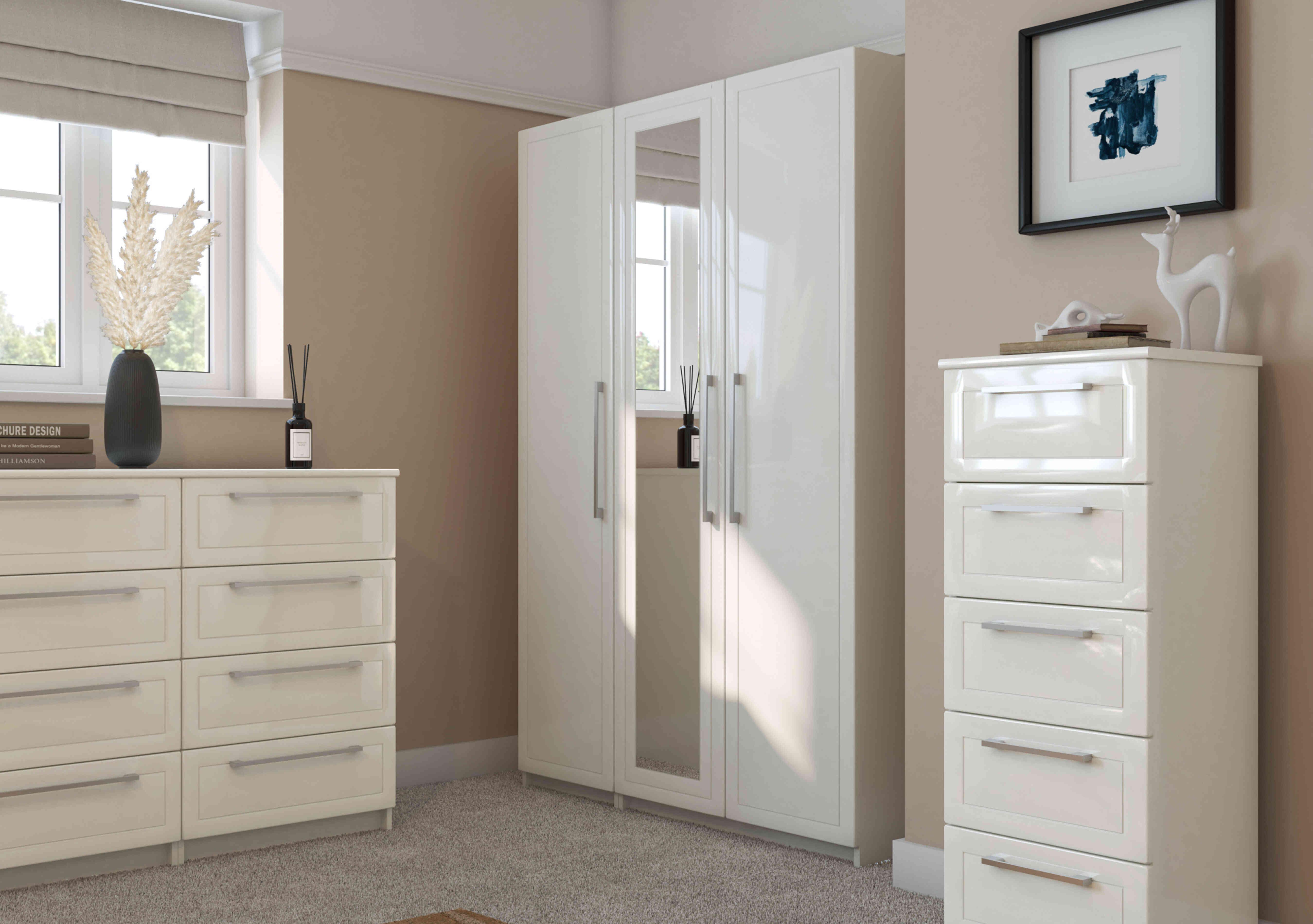 Bexley 3 Door Wardrobe with Mirror Door and Interior Lighting in  on Furniture Village
