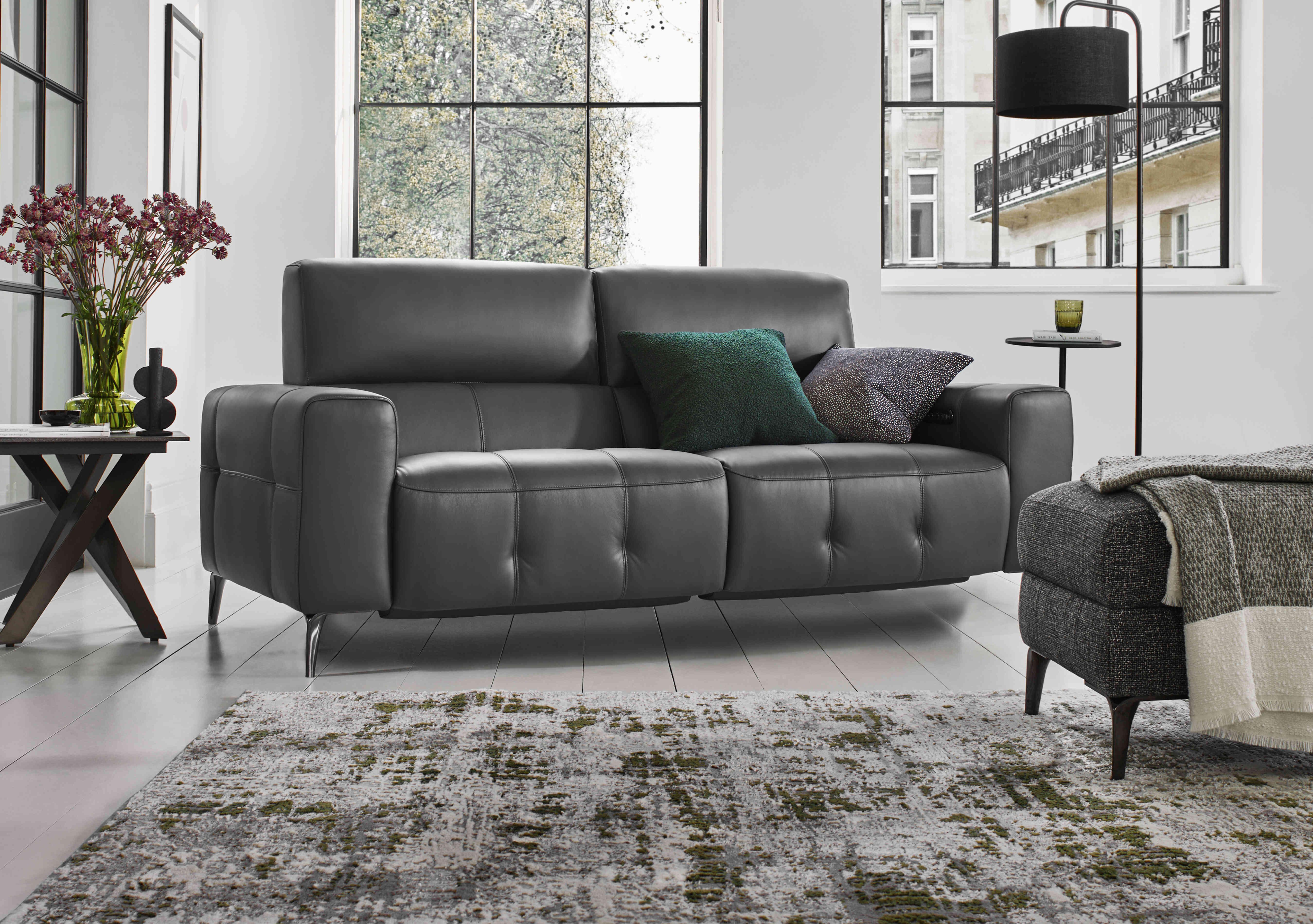 New York 2 Seater Leather Sofa in  on Furniture Village