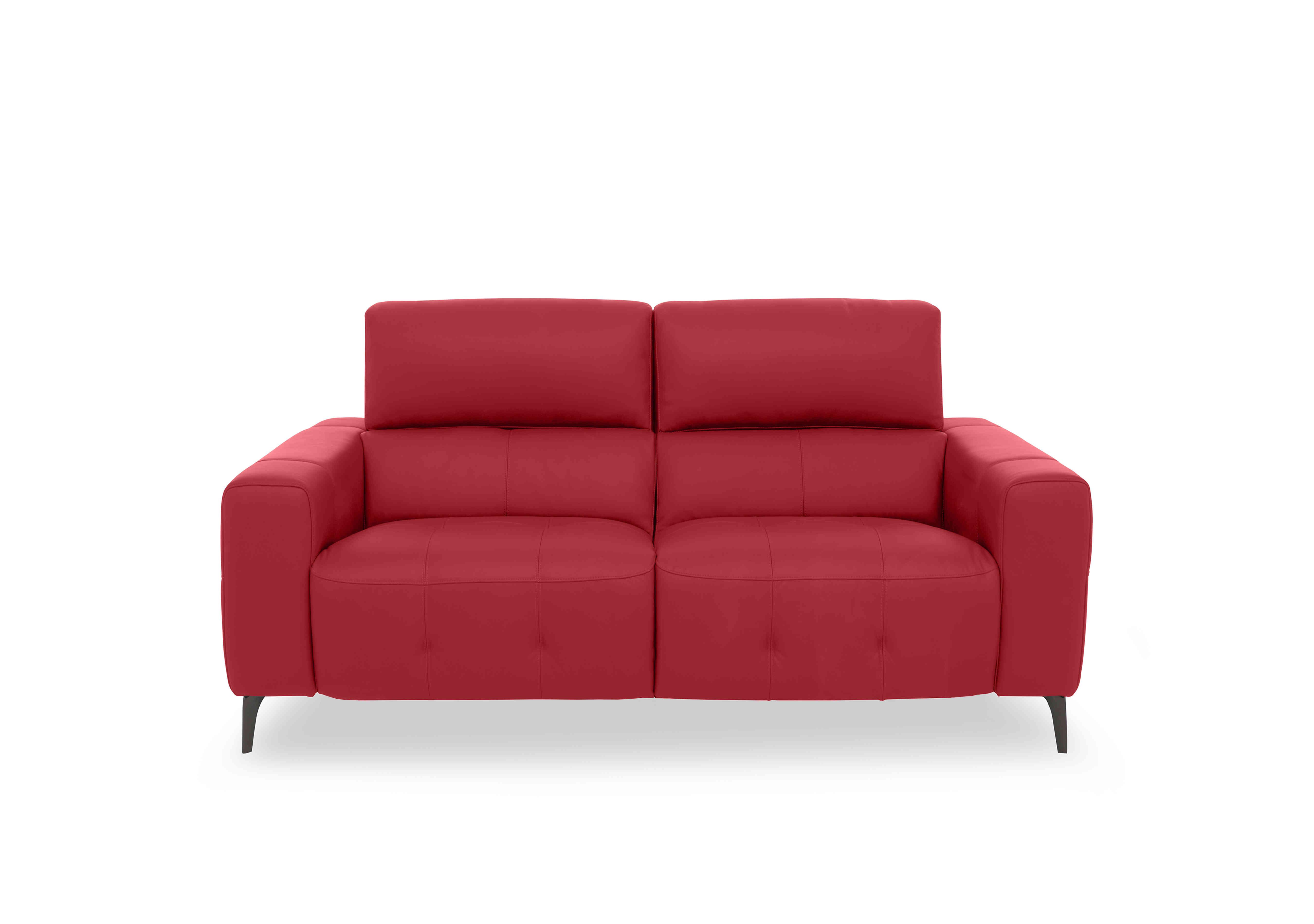 New York 2 Seater Leather Sofa in Bv-0008 Pure Red on Furniture Village