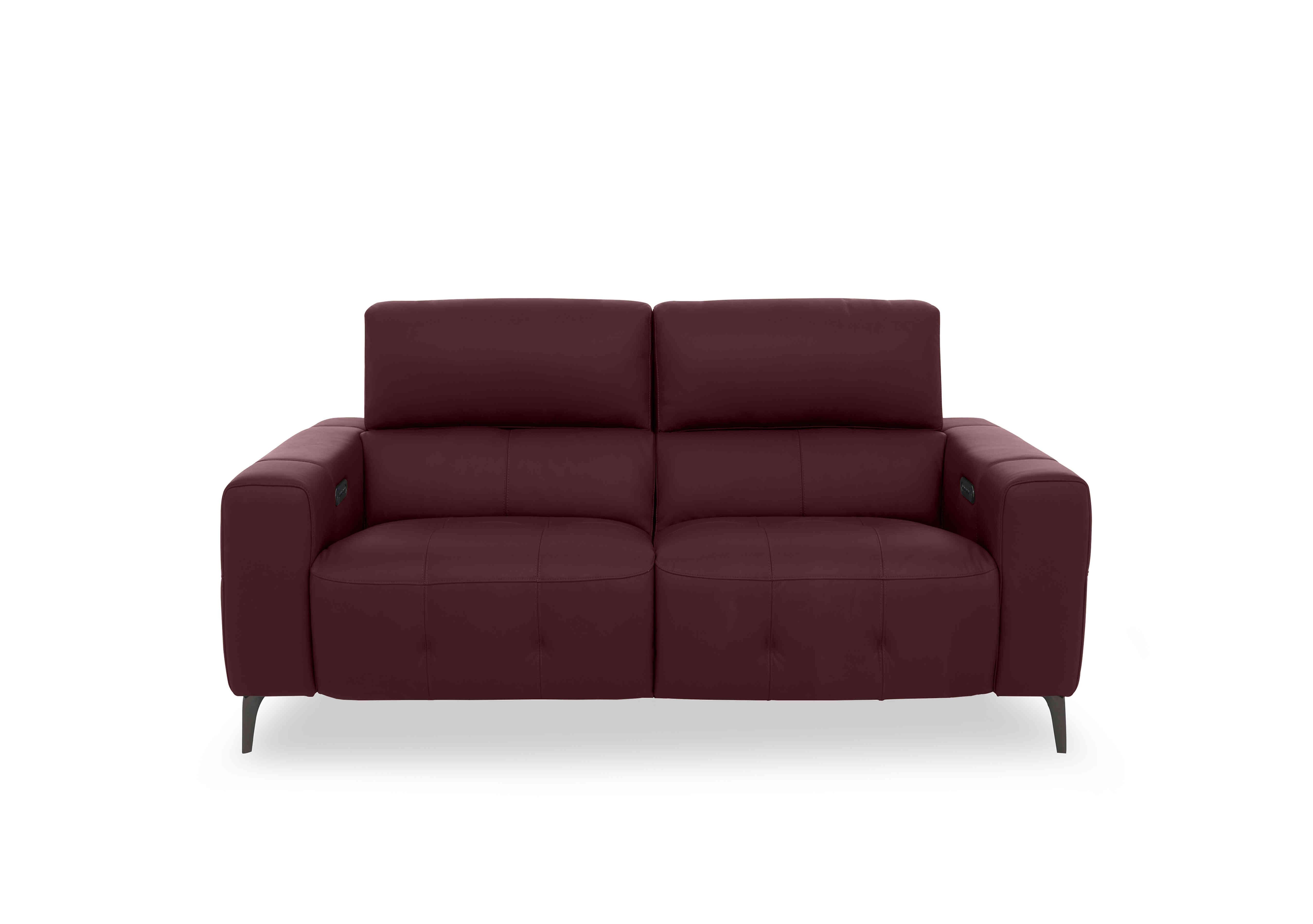 New York 2 Seater Leather Sofa in Bv-035c Deep Red on Furniture Village