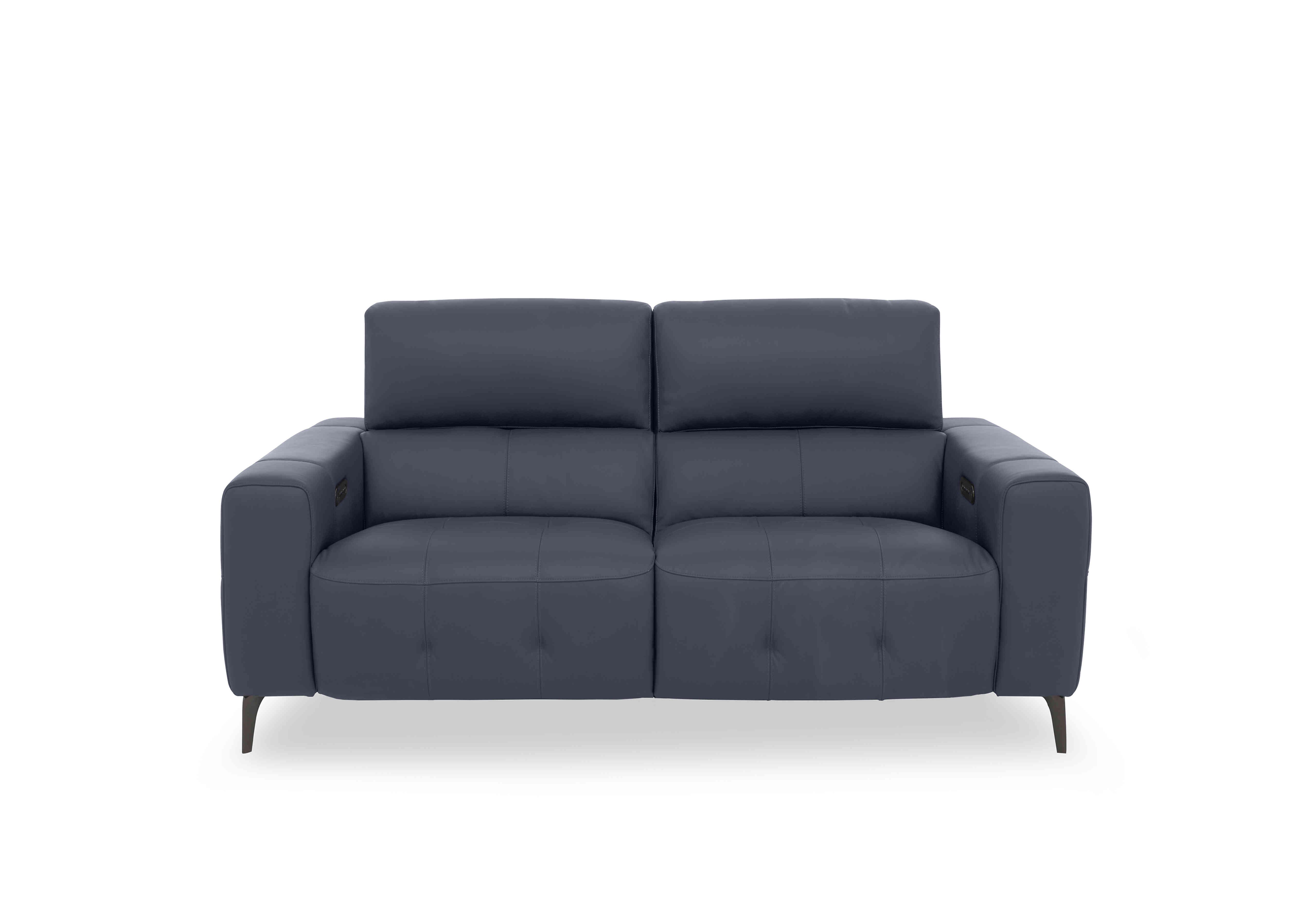 New York 2 Seater Leather Sofa in Bv-313e Ocean Blue on Furniture Village