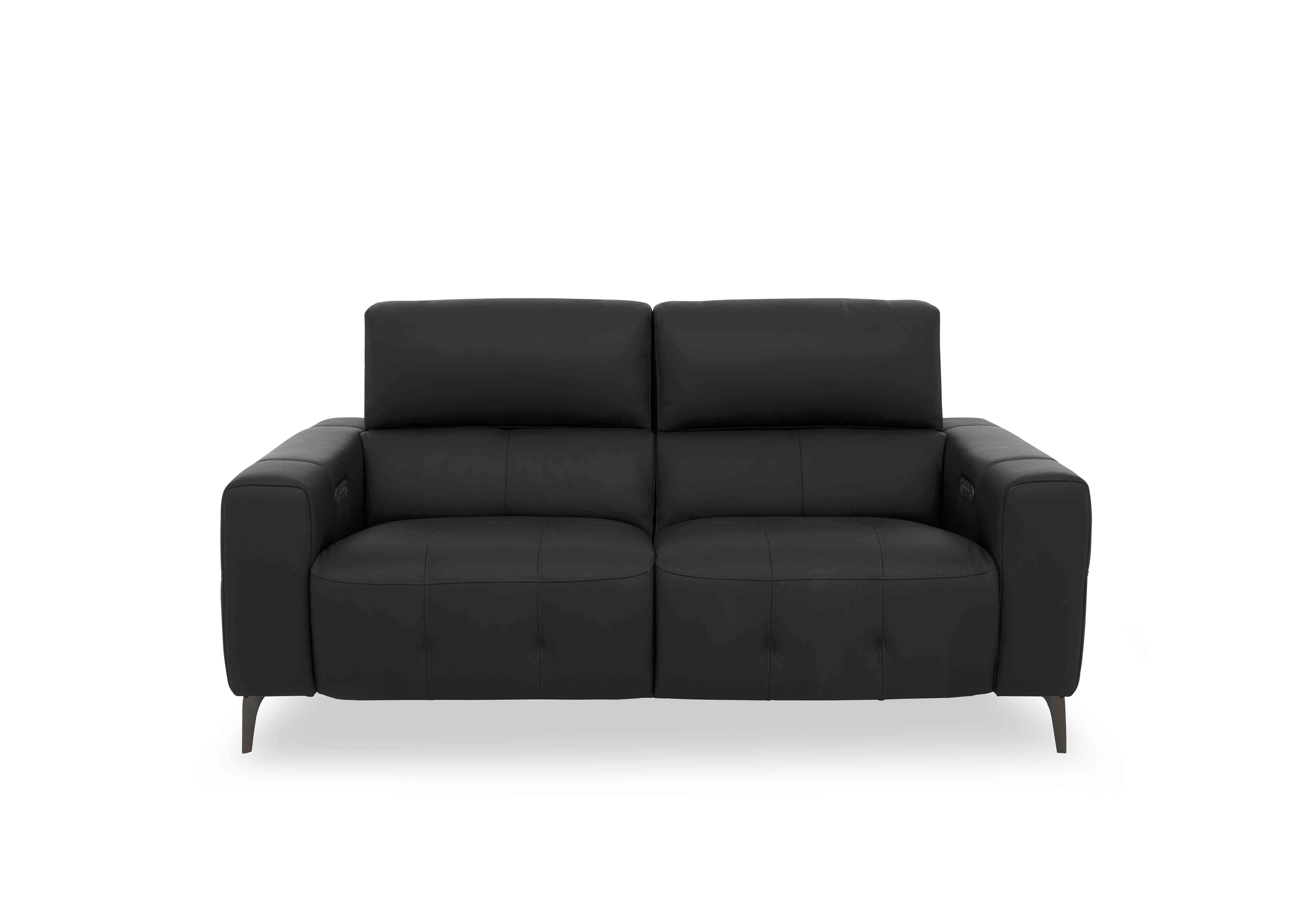 New York 2 Seater Leather Sofa in Bv-3500 Classic Black on Furniture Village
