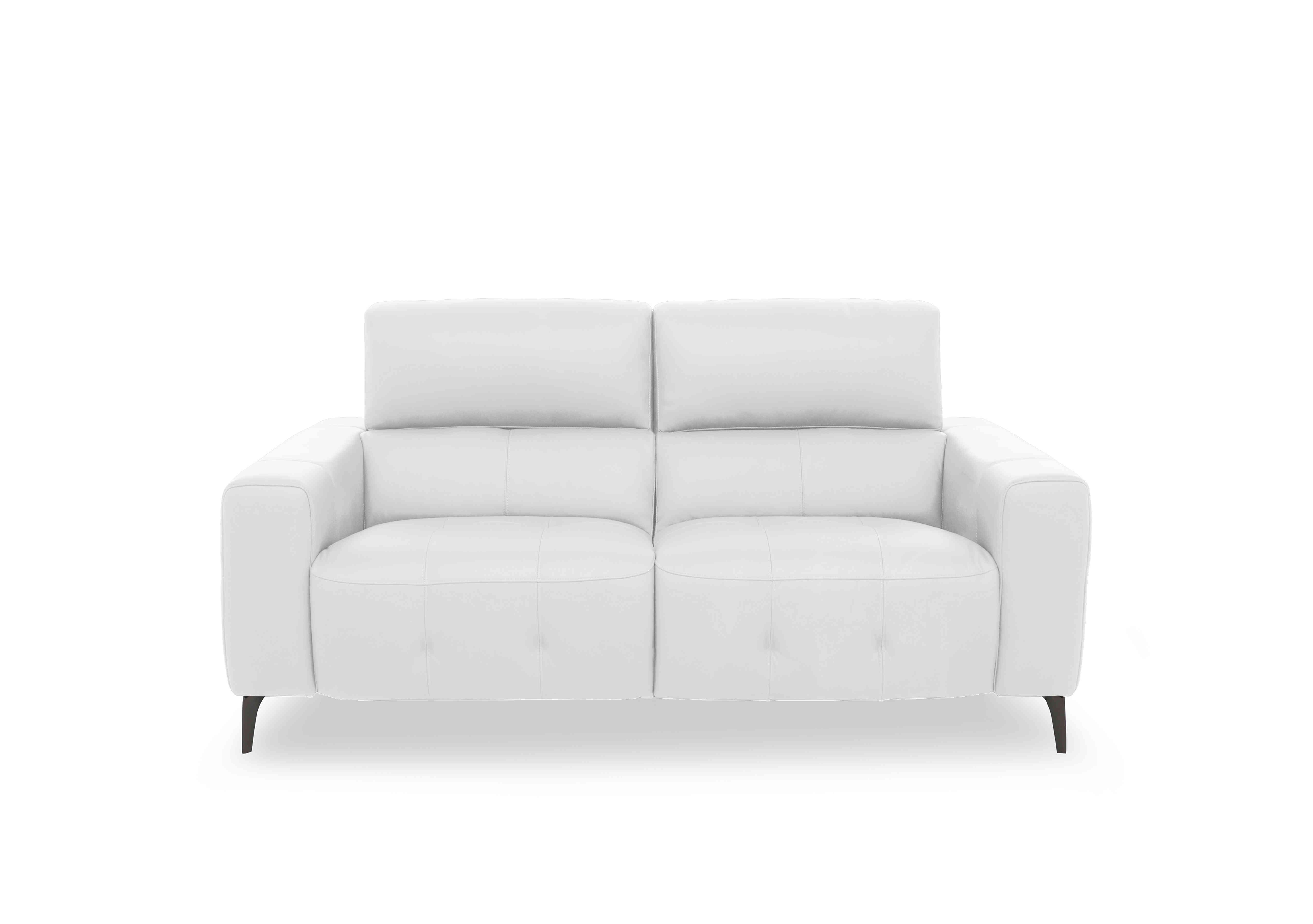 New York 2 Seater Leather Sofa in Bv-744d Star White on Furniture Village