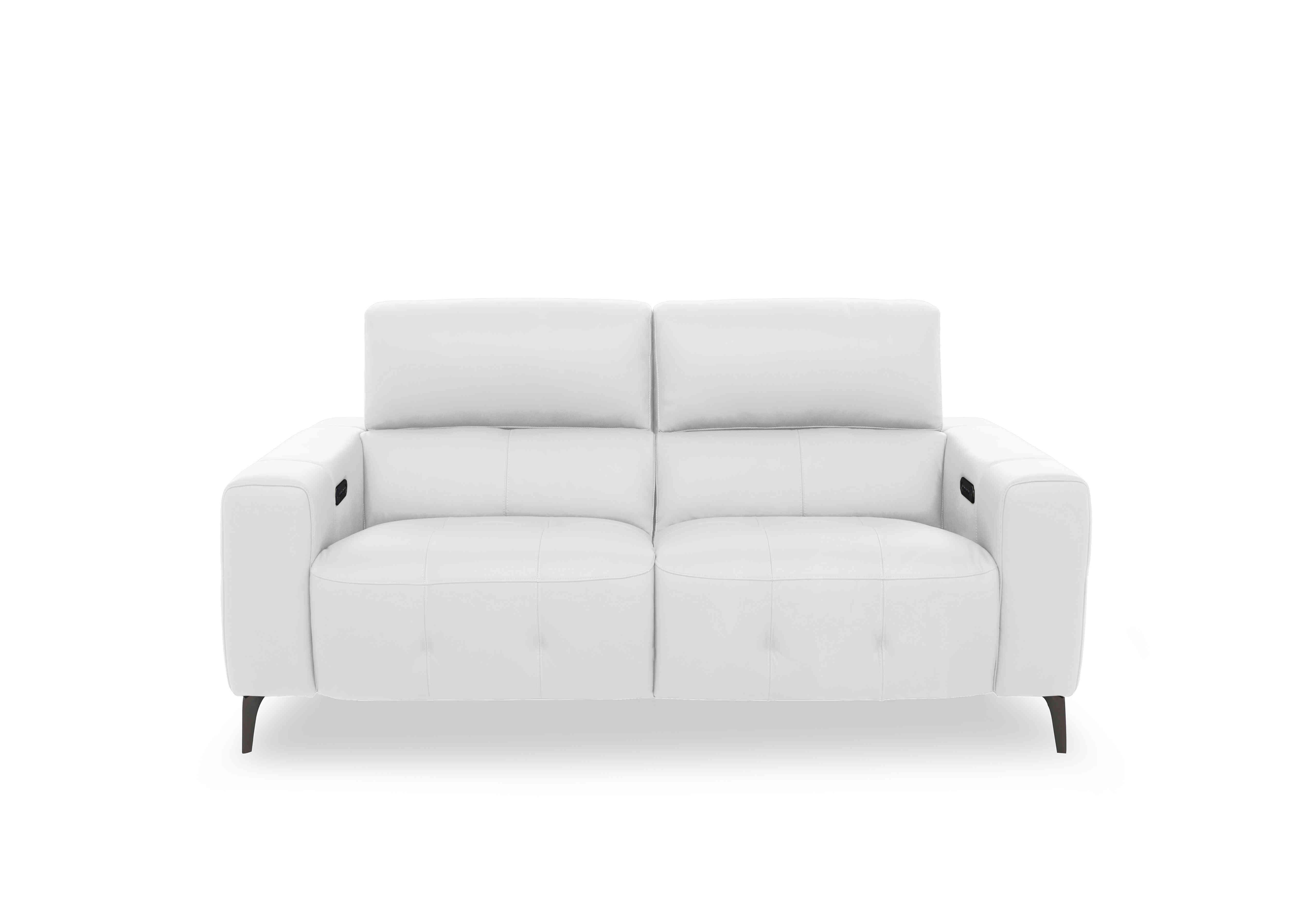 New York 2 Seater Leather Sofa in Bv-744d Star White on Furniture Village