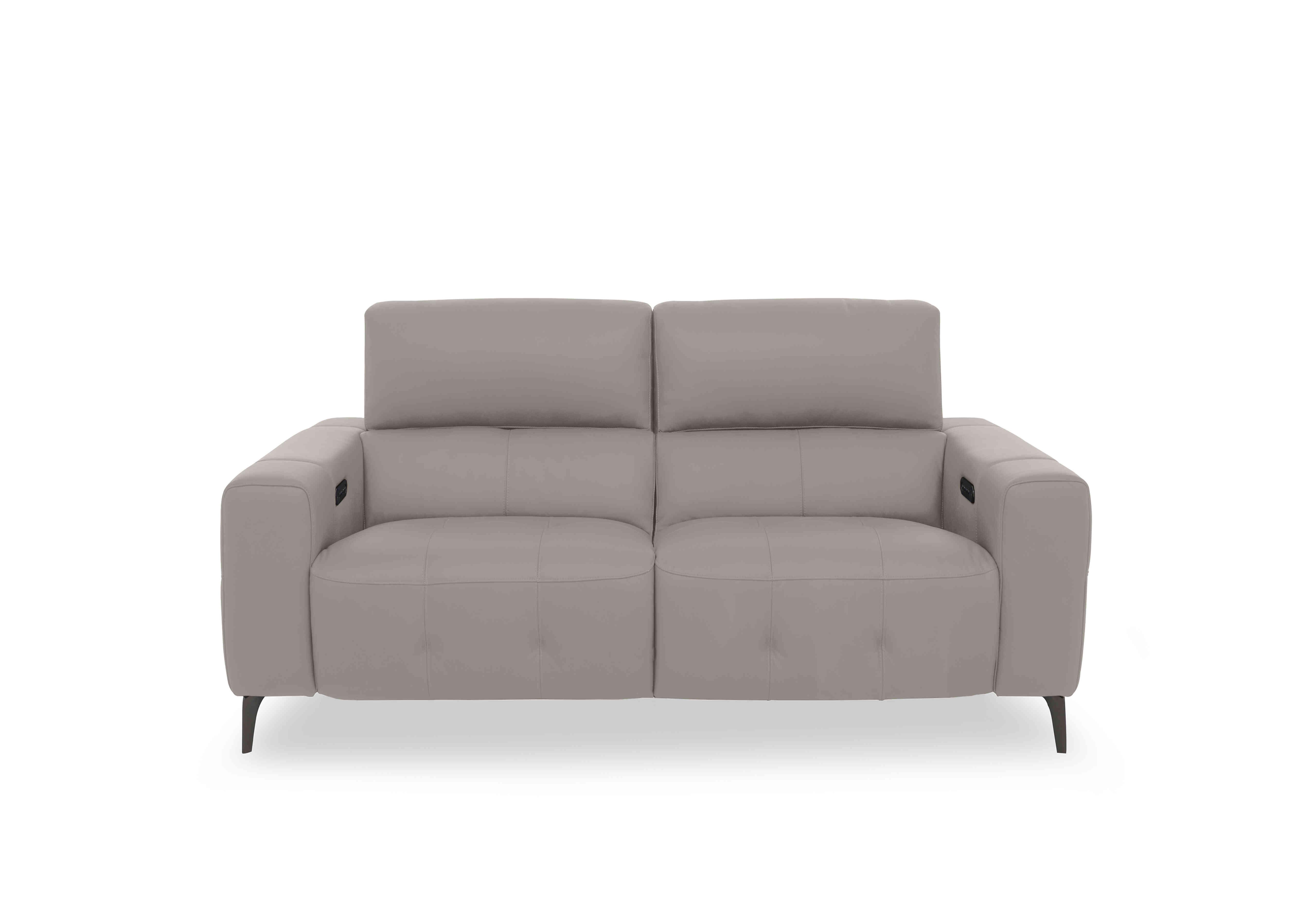 New York 2 Seater Leather Sofa in Bv-946b Silver Grey on Furniture Village