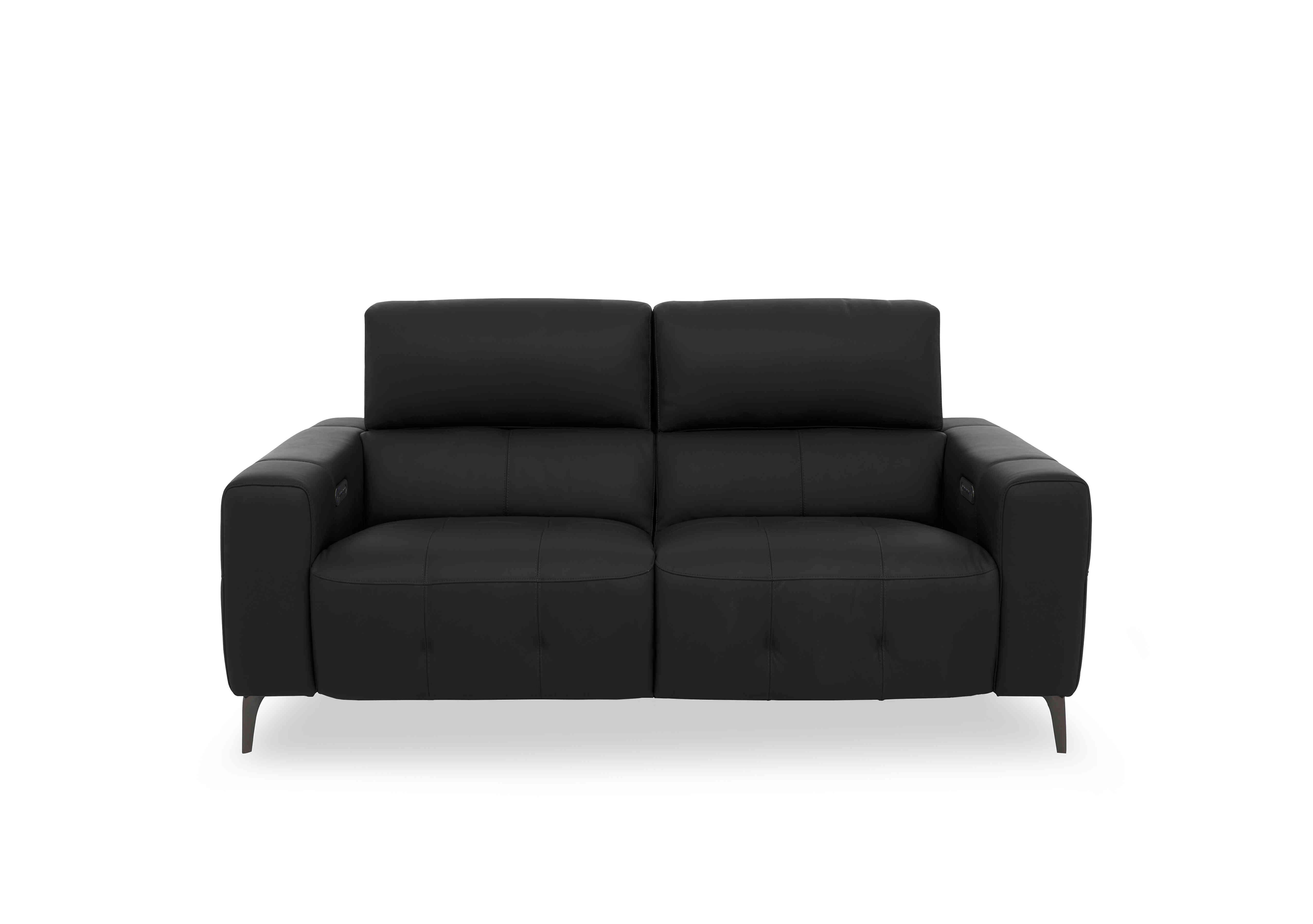 New York 2 Seater Leather Sofa in Nc-023c Black on Furniture Village